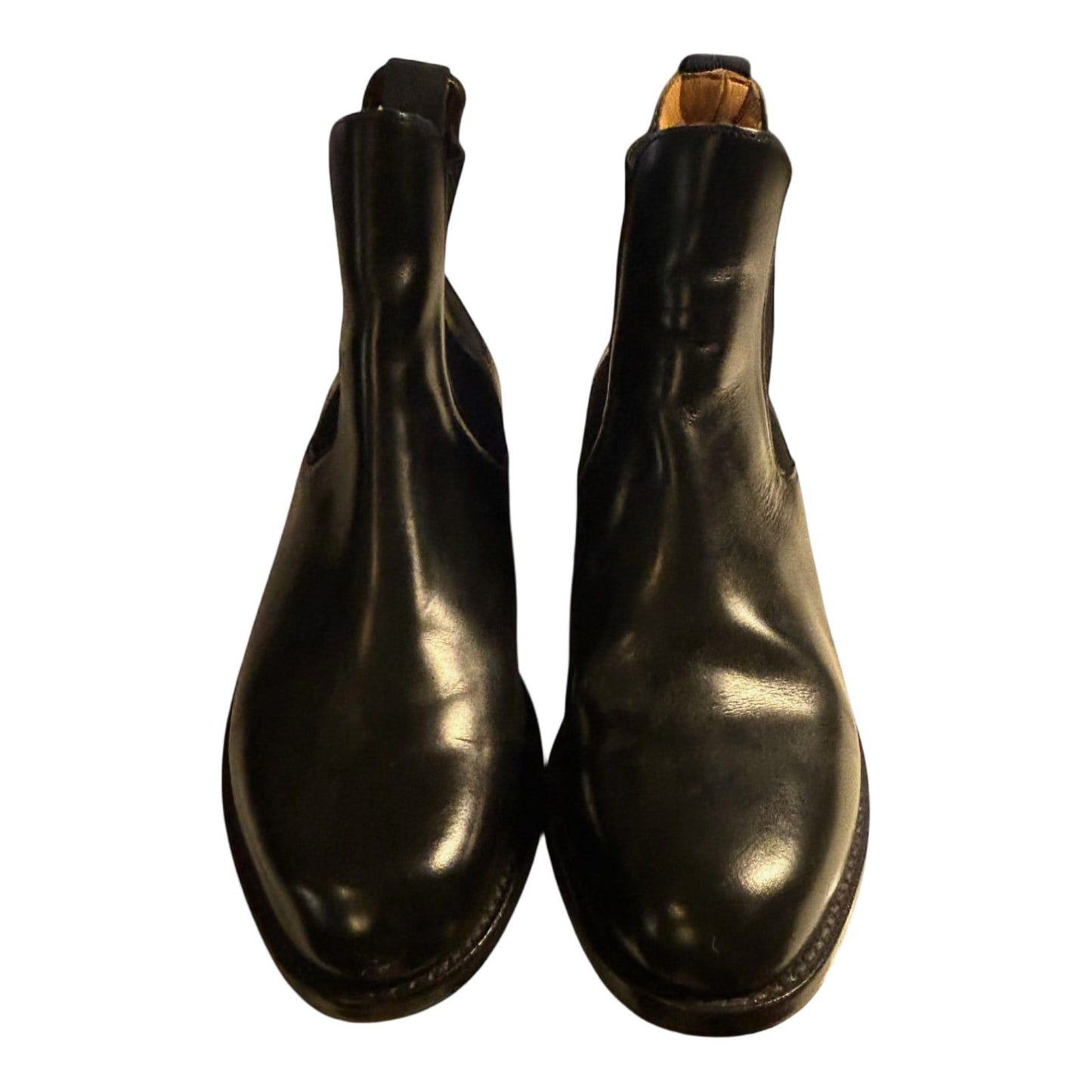 Sanders Chelsea Boots Schwarz Leder Goodyear Welted Herren Gr 42,5 UK 8,5