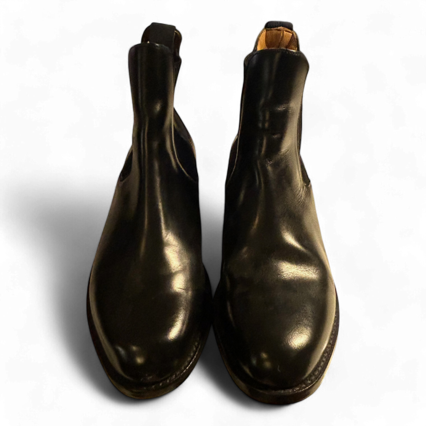 Sanders Chelsea Boots Schwarz Leder Goodyear Welted Herren Gr 42,5 UK 8,5