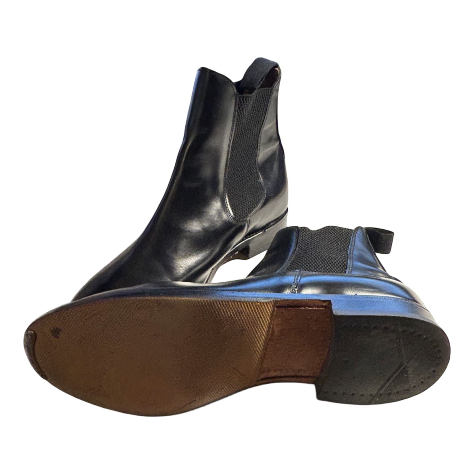 Sanders Chelsea Boots Schwarz Leder Goodyear Welted Herren Gr 42,5 UK 8,5
