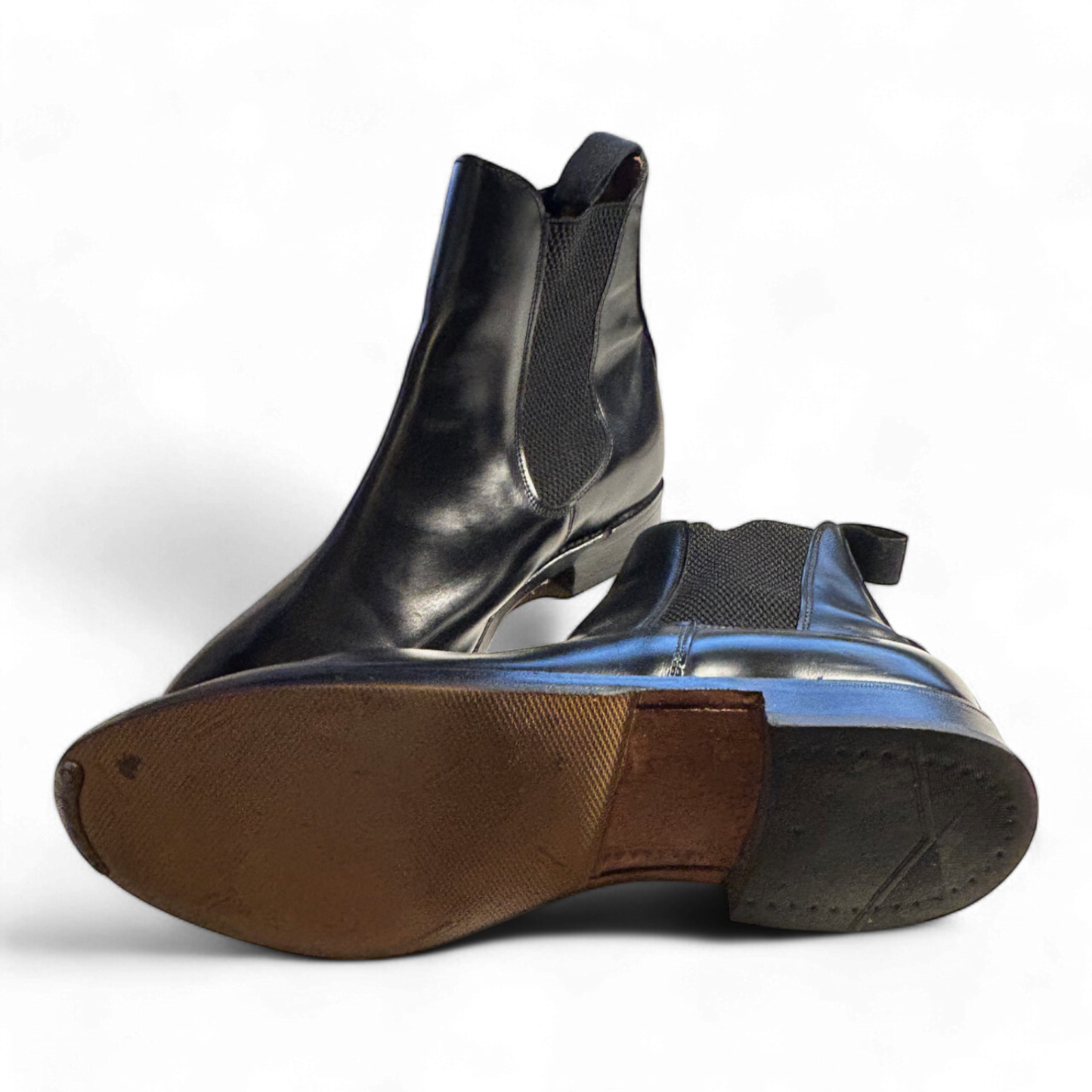 Sanders Chelsea Boots Schwarz Leder Goodyear Welted Herren Gr 42,5 UK 8,5