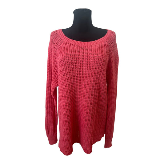 GAP Pullover Damen Strickpullover Gr XXL Pink Baumwolle Oversize Sommer