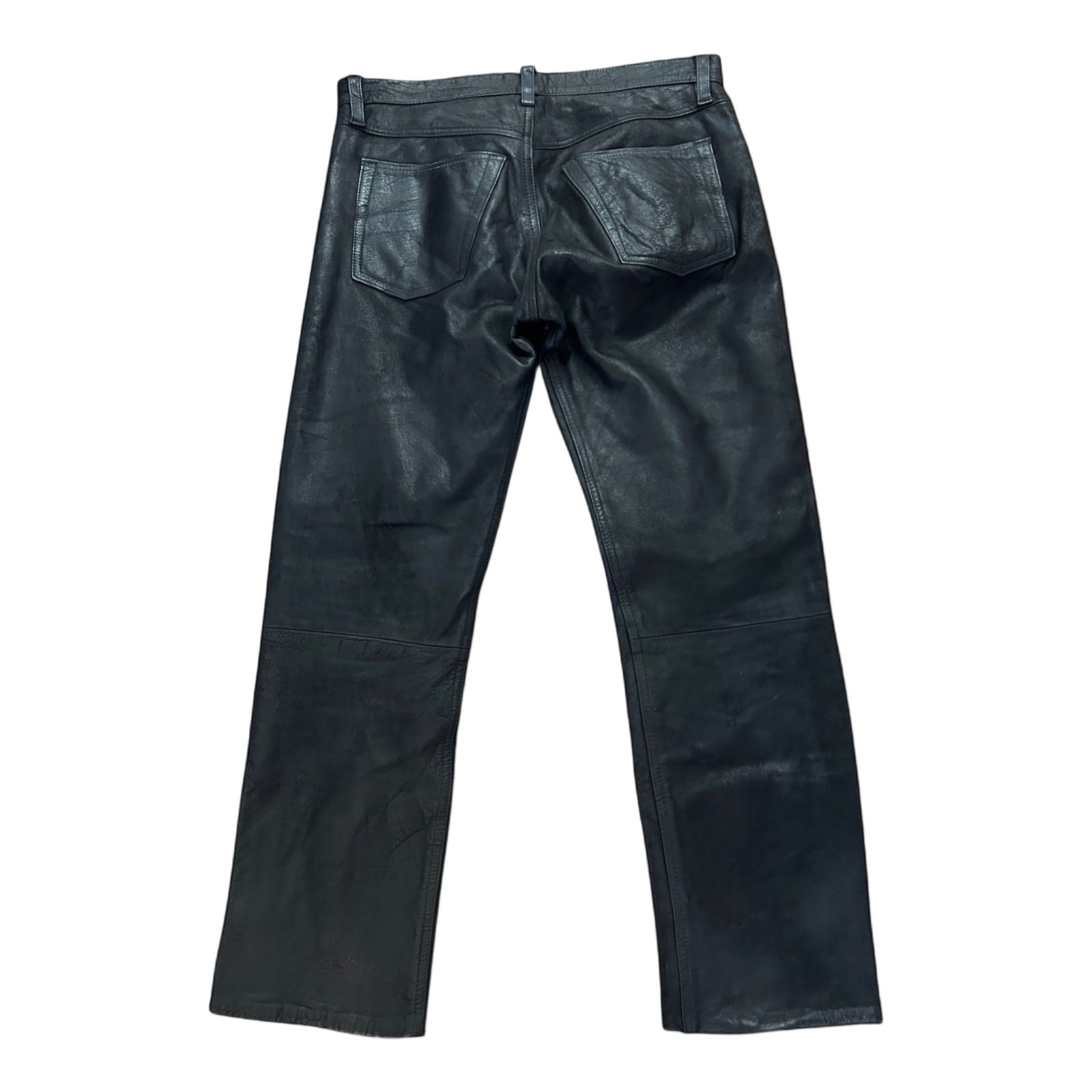 Motorradhose Leder Schwarz Herren Größe 50 Robust Sicher