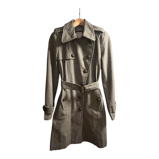 Pepe Jeans Trenchcoat Damen Gr S Hahnentritt Beige Schwarz Gürtel Klassisch