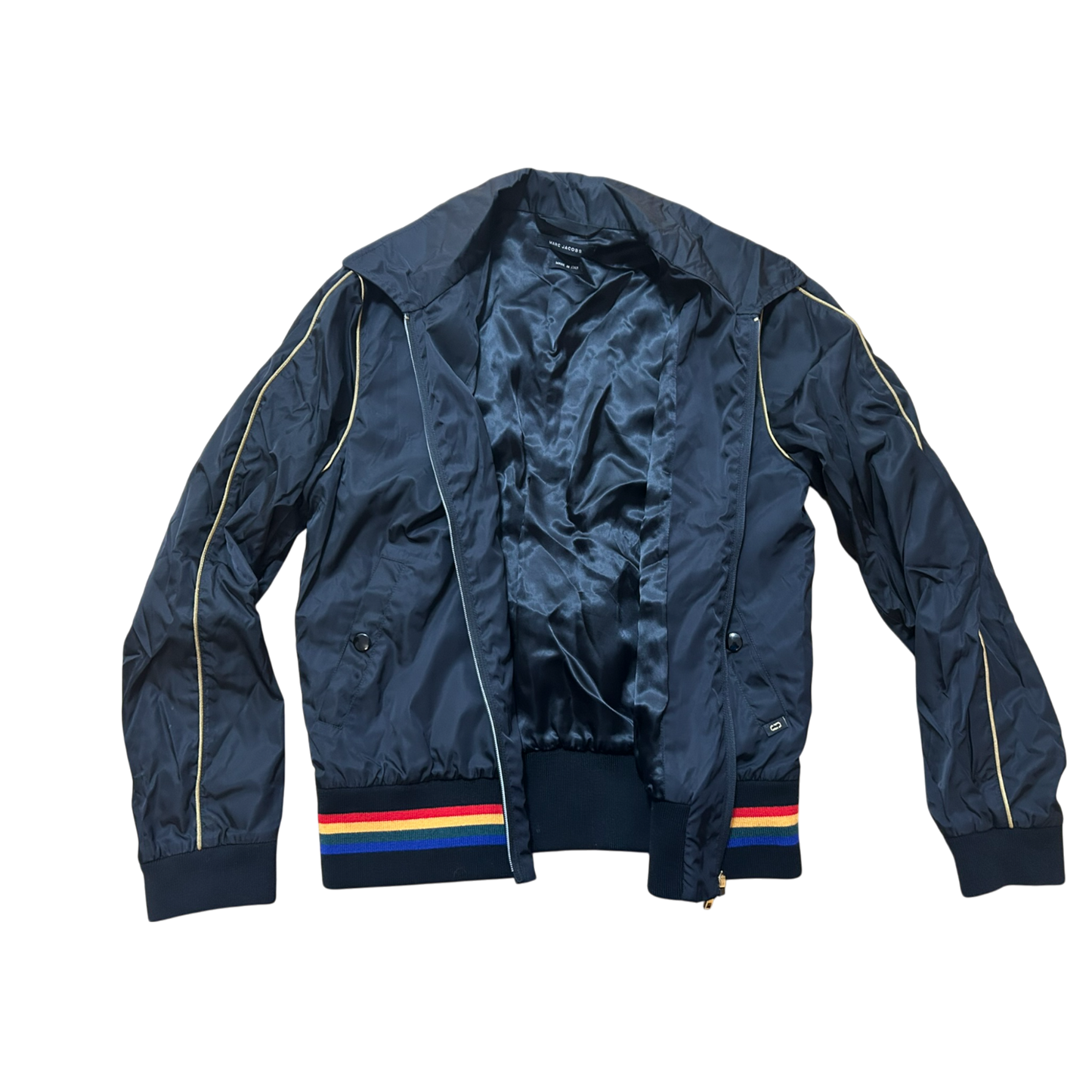 Marc Jacobs Herren Jacke – Schwarz, Größe 50, Sehr Hochwertig, Wie Neu, mit Regenbogen-Details