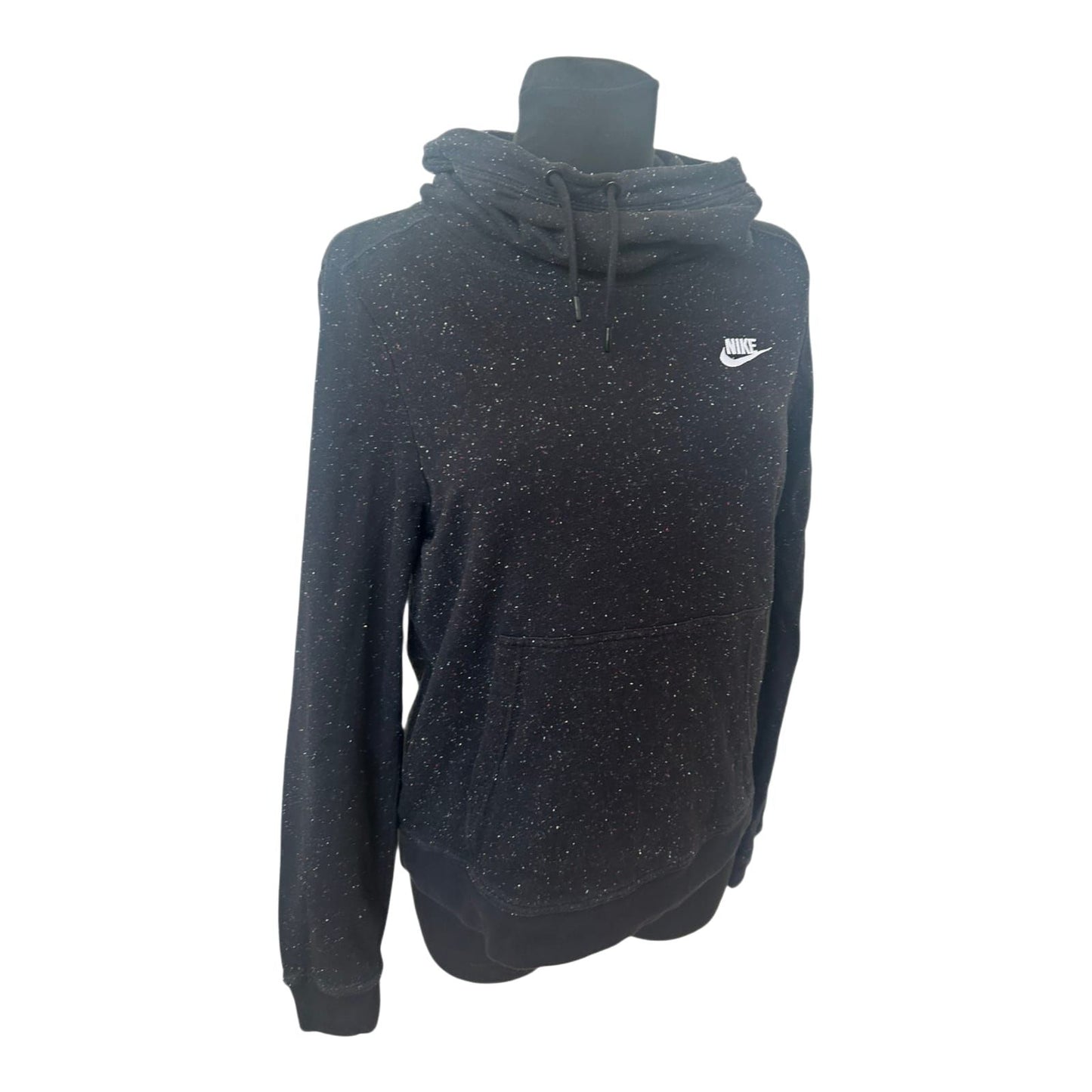 Nike Hoodie Damen Gr M Kapuze Oversize Punkte Schwarz Sweatshirt Lässig