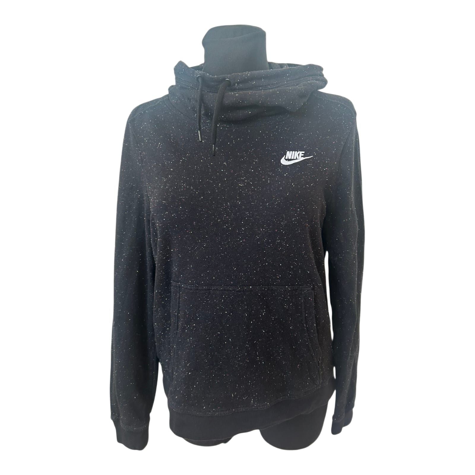 Nike Hoodie Damen Gr M Kapuze Oversize Punkte Schwarz Sweatshirt Lässig