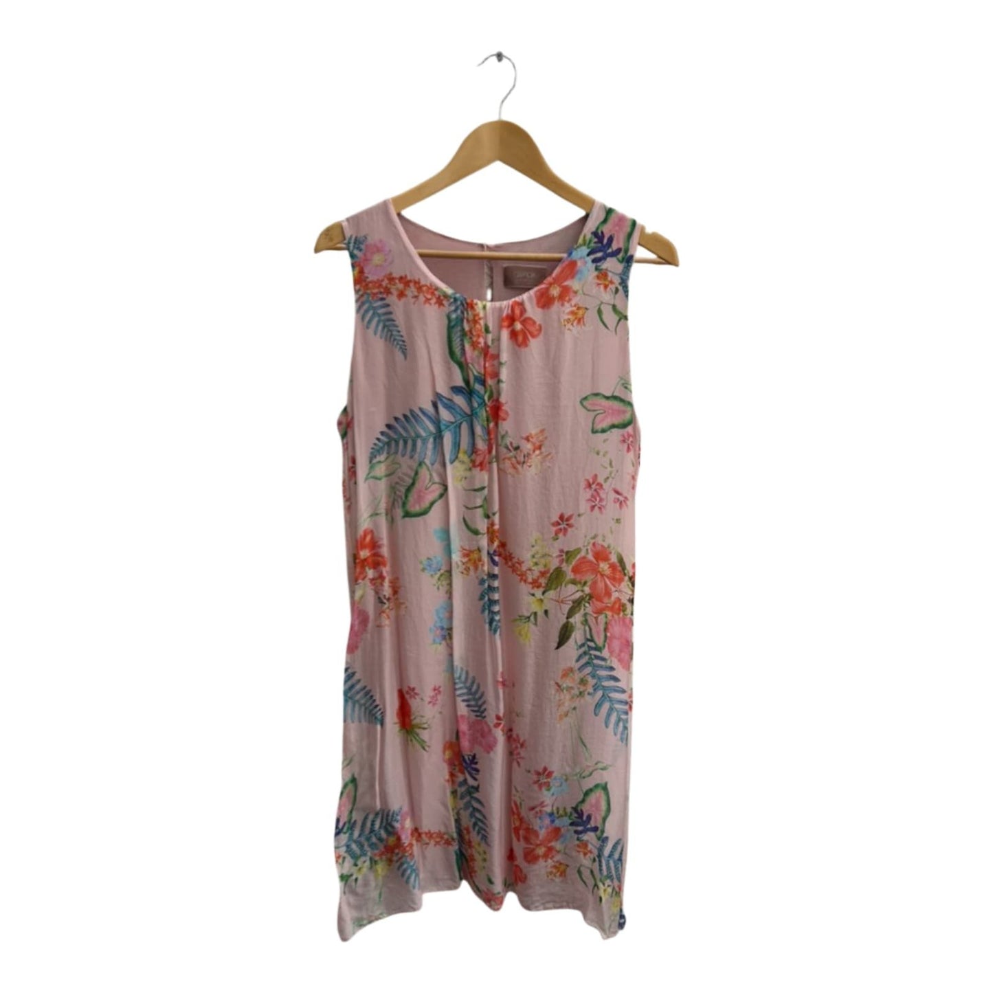 Cartoon Kleid Damen Dress Damenkleid Gr 40 Rosa Blumen Sommer Seide Viskose Boho