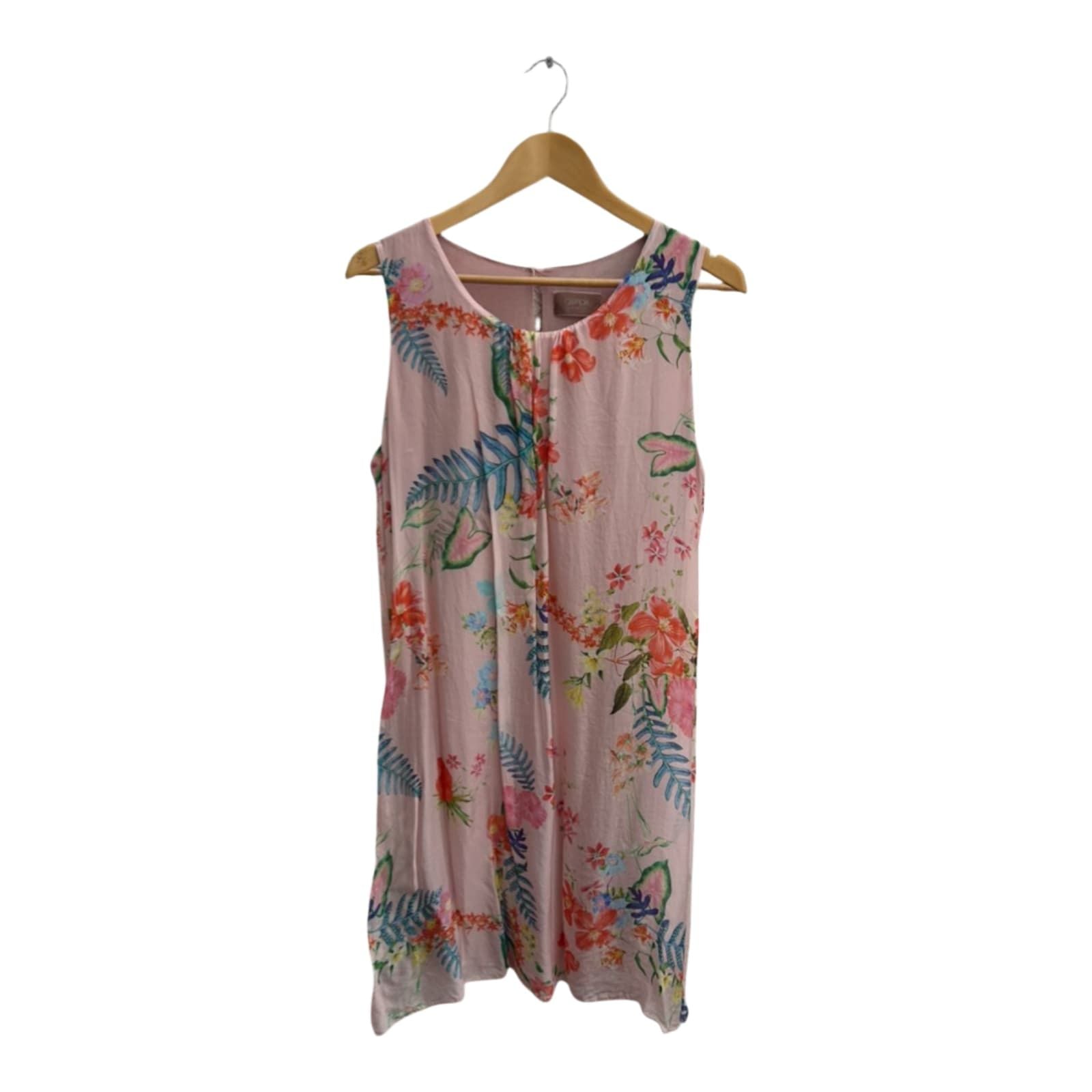 Cartoon Kleid Damen Dress Damenkleid Gr 40 Rosa Blumen Sommer Seide Viskose Boho