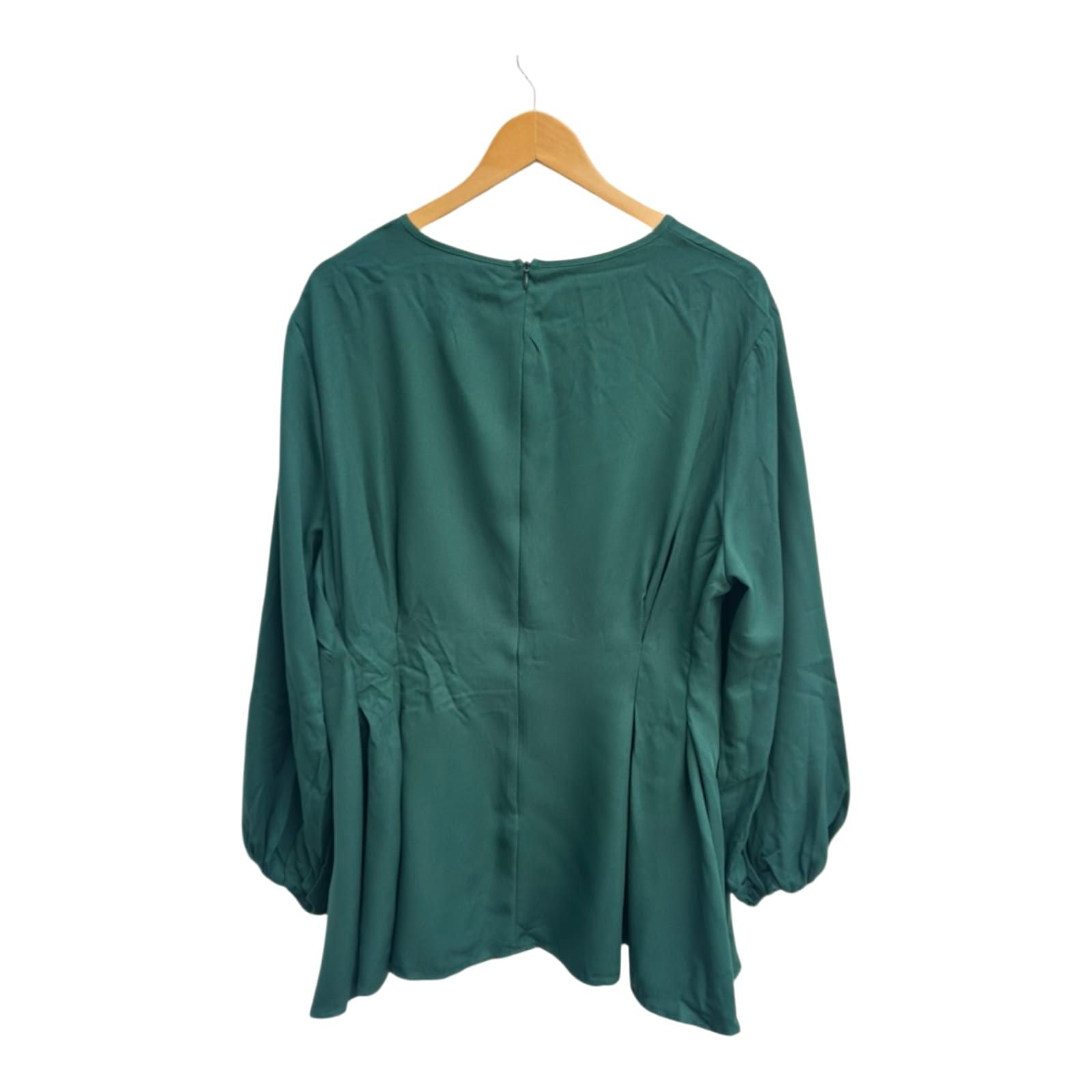 SHEIN CURVE Bluse Damen Shirt Tunika Oberteil Gr 3XL Smaragdgrün Langarm Elegant