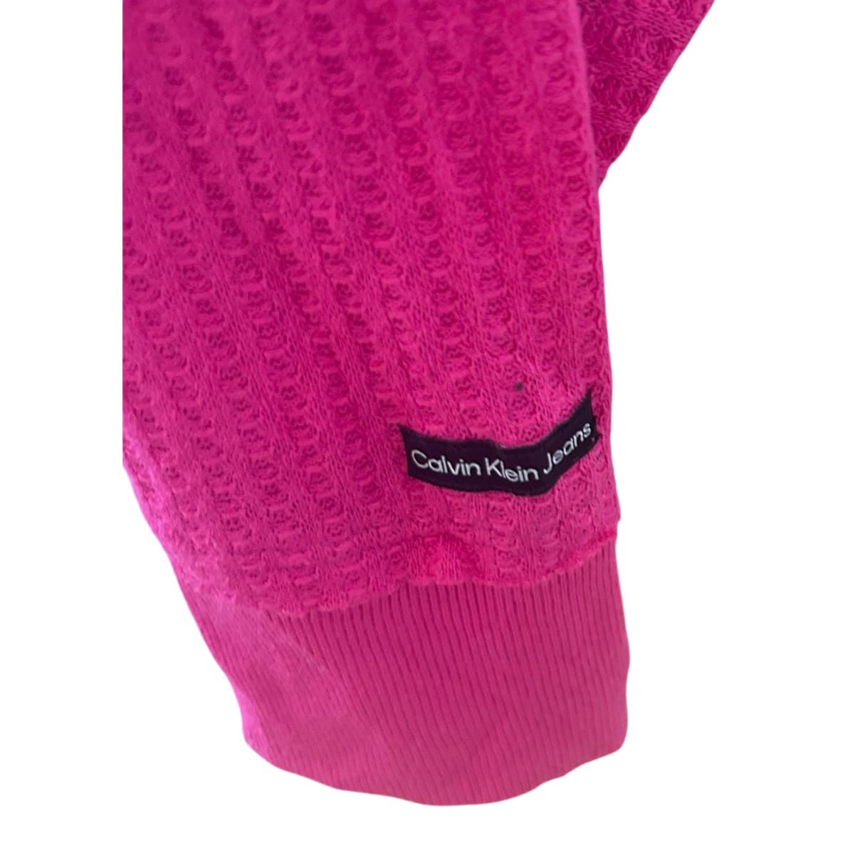 Calvin Klein Jeans Damen Pullover XL Pink Sommer Leicht Oversize Casual