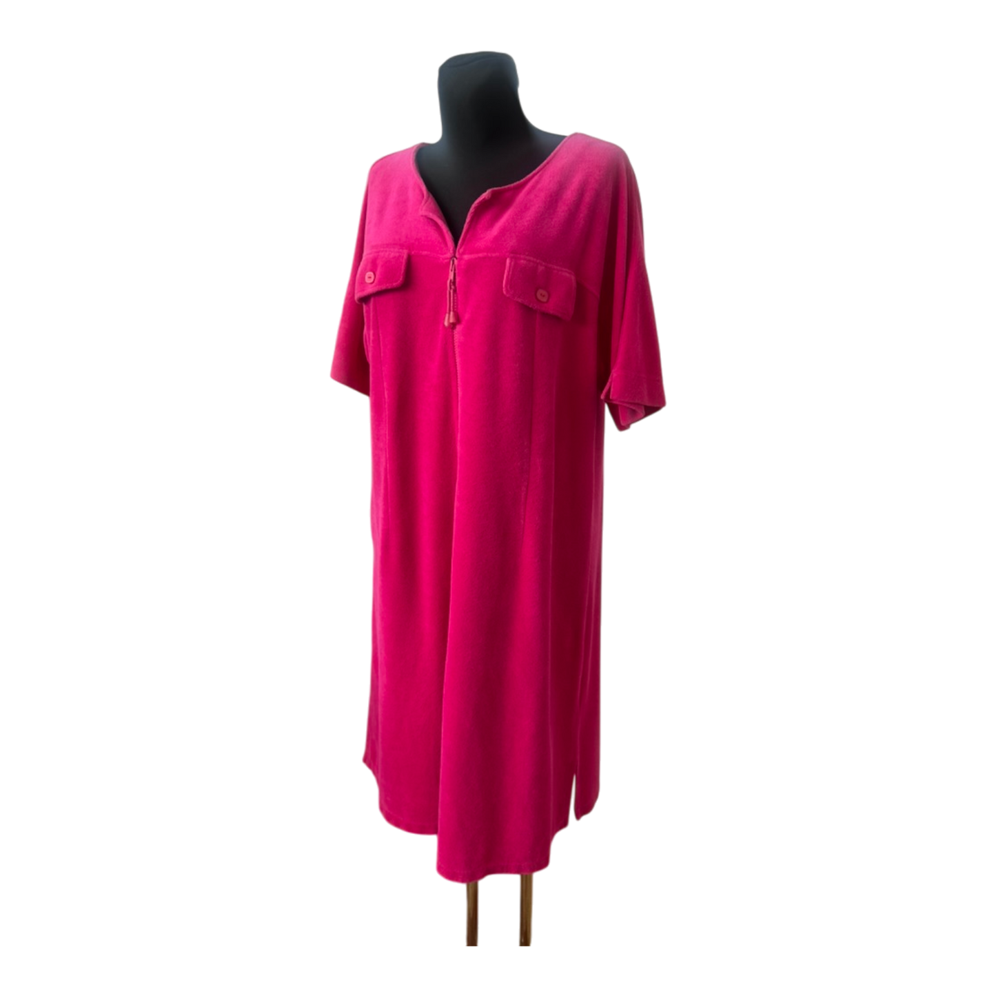 Fürstenberg Bademantel Damen Gr. 44 Pink Frottee Reißverschluss Baumwolle Premium