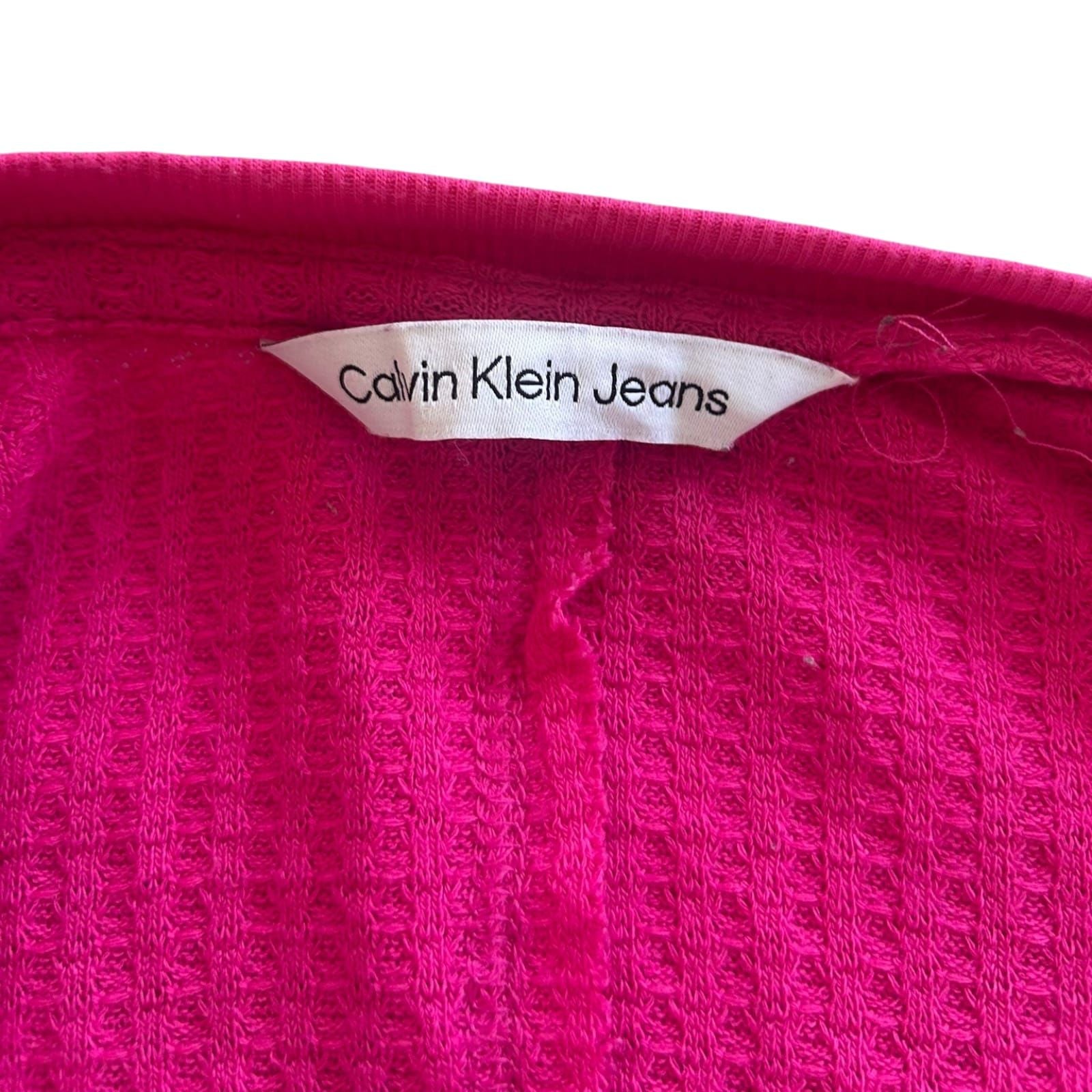 Calvin Klein Jeans Damen Pullover XL Pink Sommer Leicht Oversize Casual