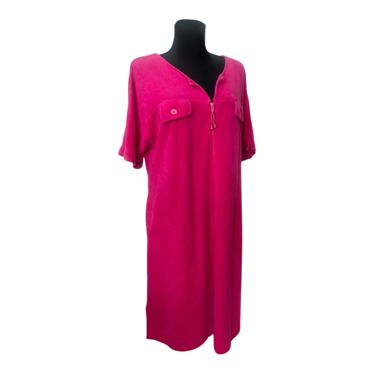 Fürstenberg Bademantel Damen Gr. 44 Pink Frottee Reißverschluss Baumwolle Premium