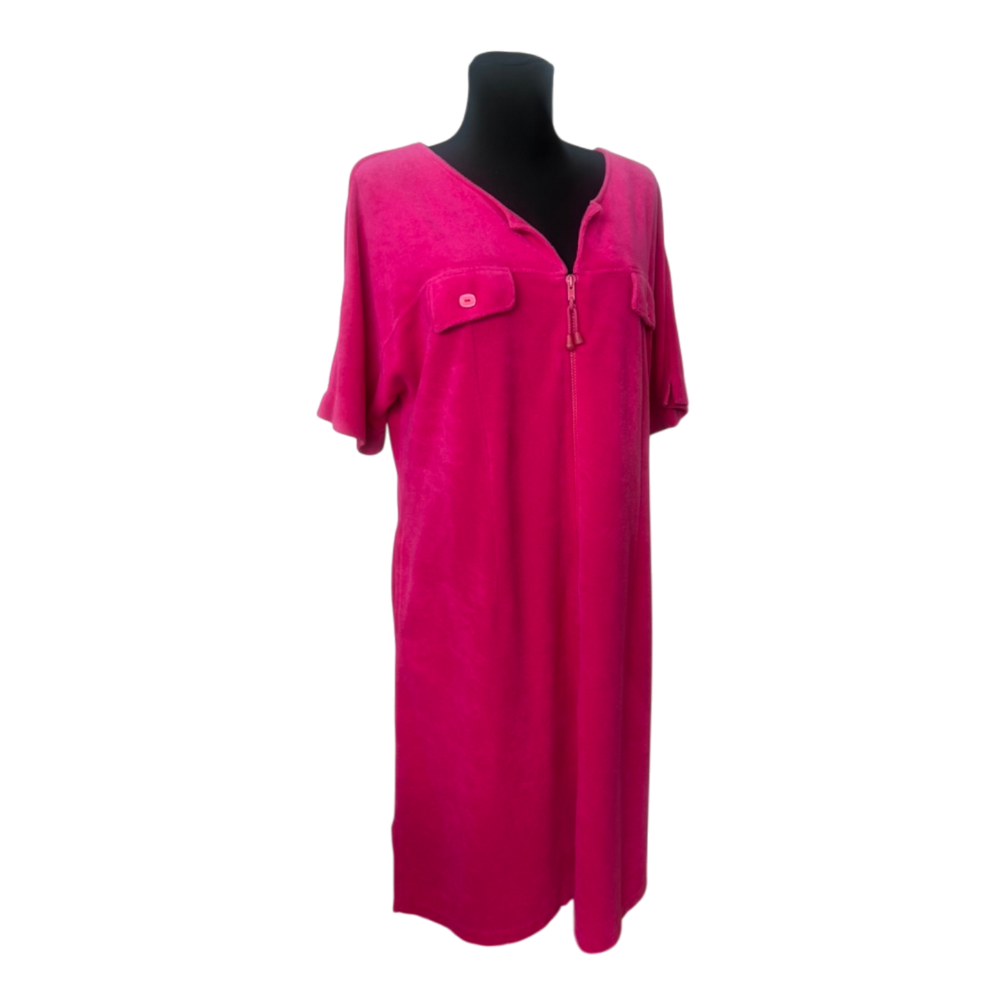 Fürstenberg Bademantel Damen Gr. 44 Pink Frottee Reißverschluss Baumwolle Premium