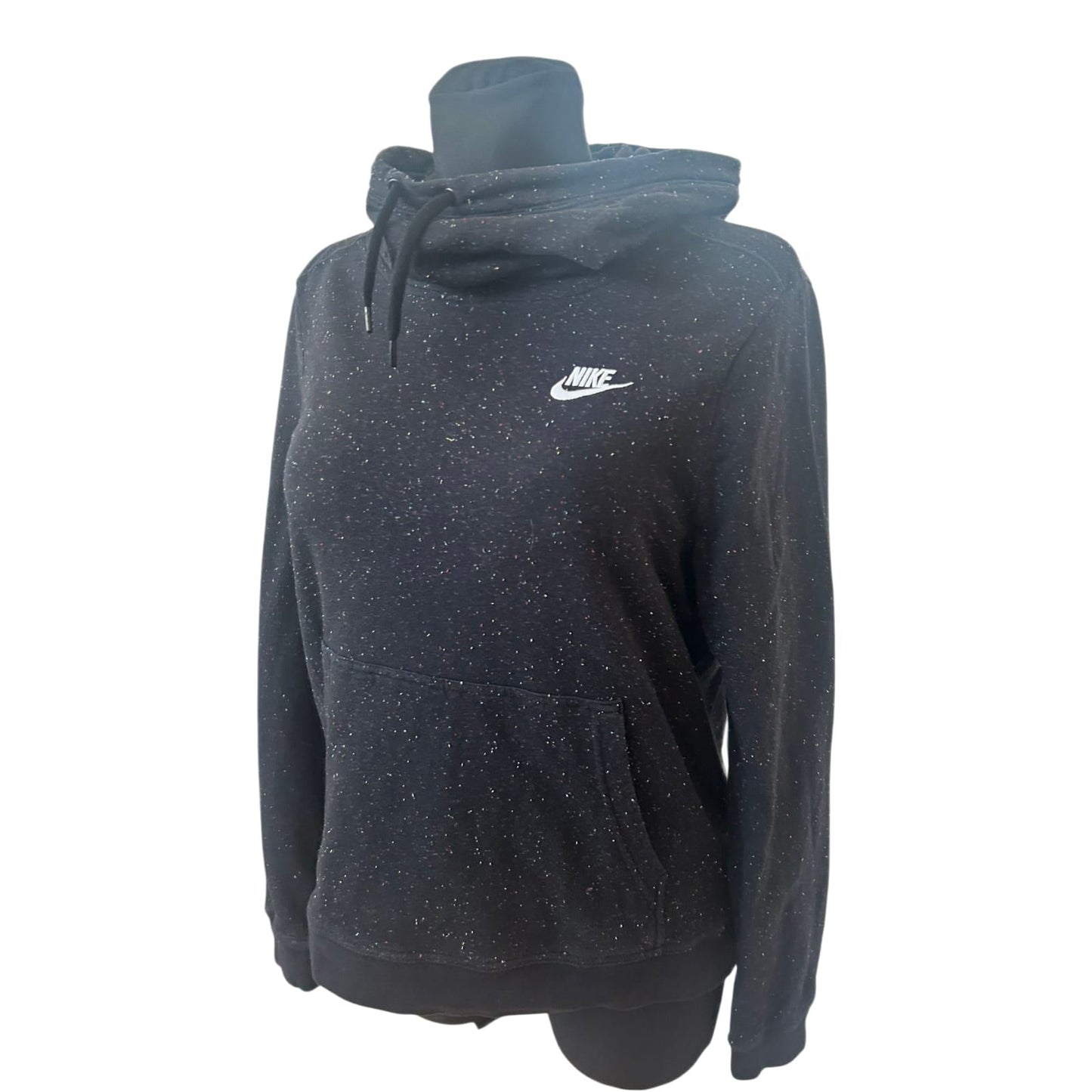 Nike Hoodie Damen Gr M Kapuze Oversize Punkte Schwarz Sweatshirt Lässig