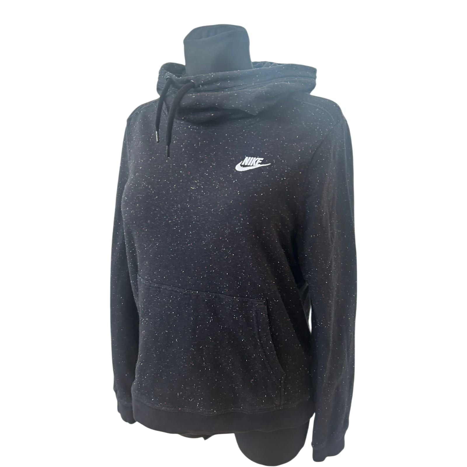 Nike Hoodie Damen Gr M Kapuze Oversize Punkte Schwarz Sweatshirt Lässig