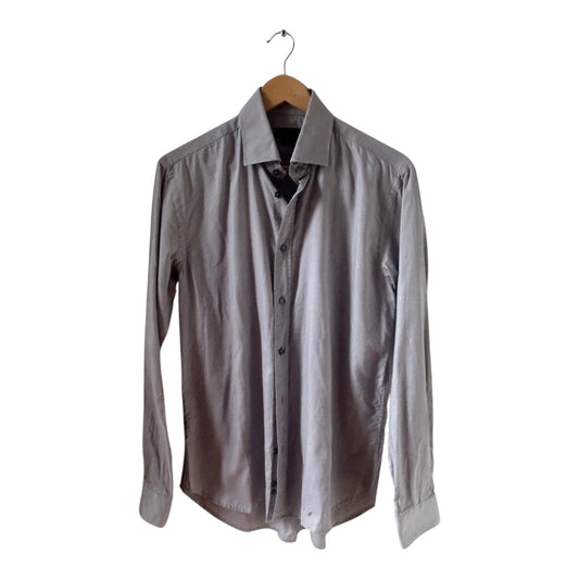 Zara Man Hemd Herren Gr M Grau Langarm Tailored Fit Business Freizeithemd