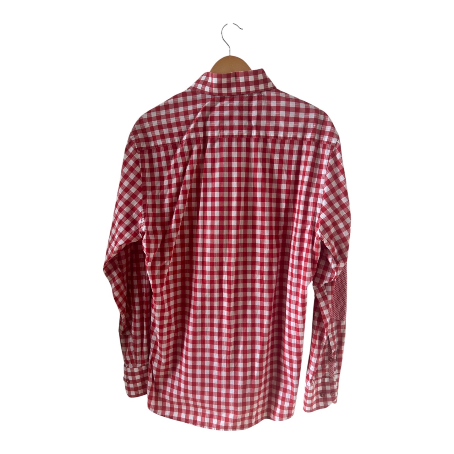 Stone Hemd Herren Gr L Rot Weiß Kariert Baumwolle Easy Care Oktoberfest Tracht