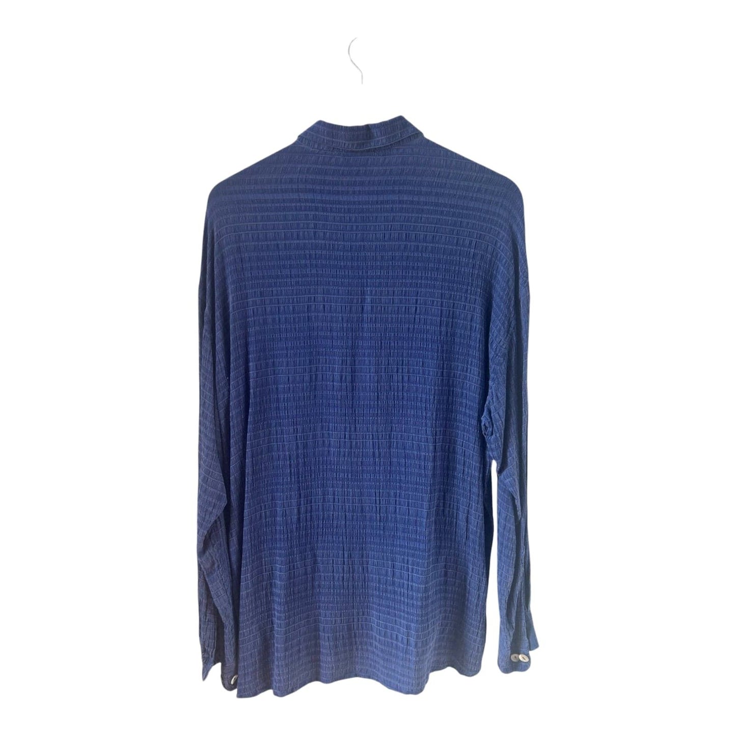 de Kale Tycoon Hemd Herren Gr M Blau Cupro Luxus Vintage Langarm Exklusiv
