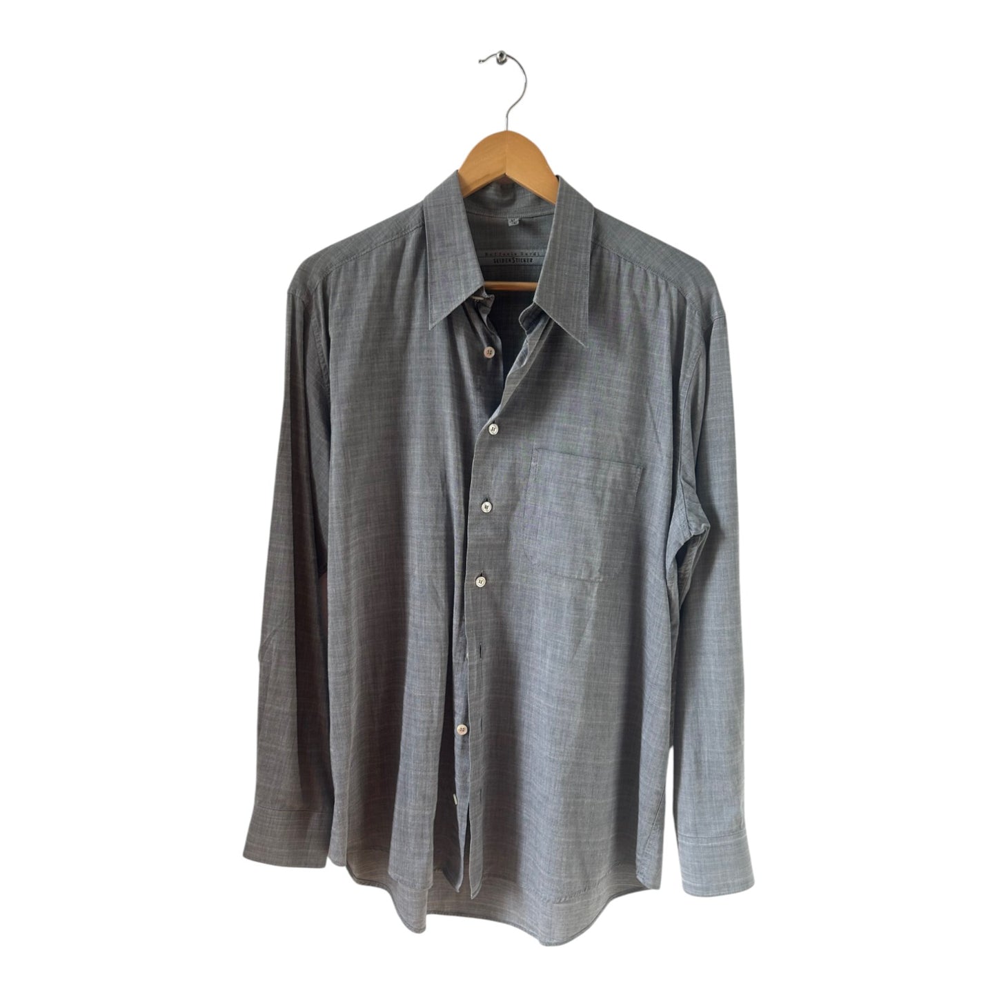 Raffaelo Sardi Seidensticker Hemd Herren Gr M Grau Baumwolle Business Classic