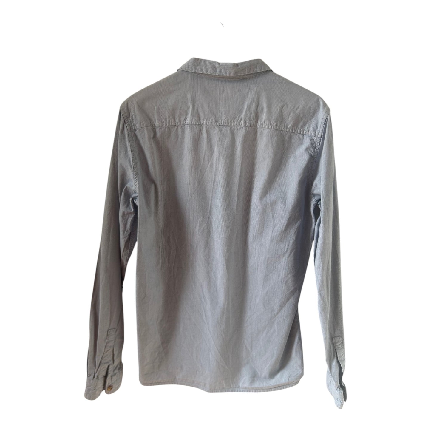 Pull and Bear Heritage Hemd Herren Gr M Grau Baumwolle Langarm Casual Basic