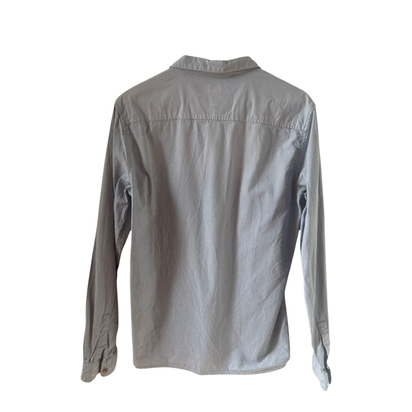 Pull and Bear Heritage Hemd Herren Gr M Grau Baumwolle Langarm Casual Basic