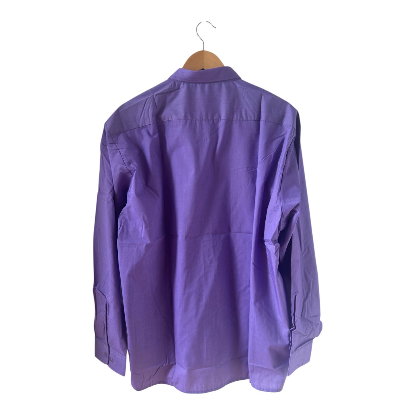 Enrico M Hemd Herren XL Lila Langarm Modern Brusttasche Baumwolle Polyester