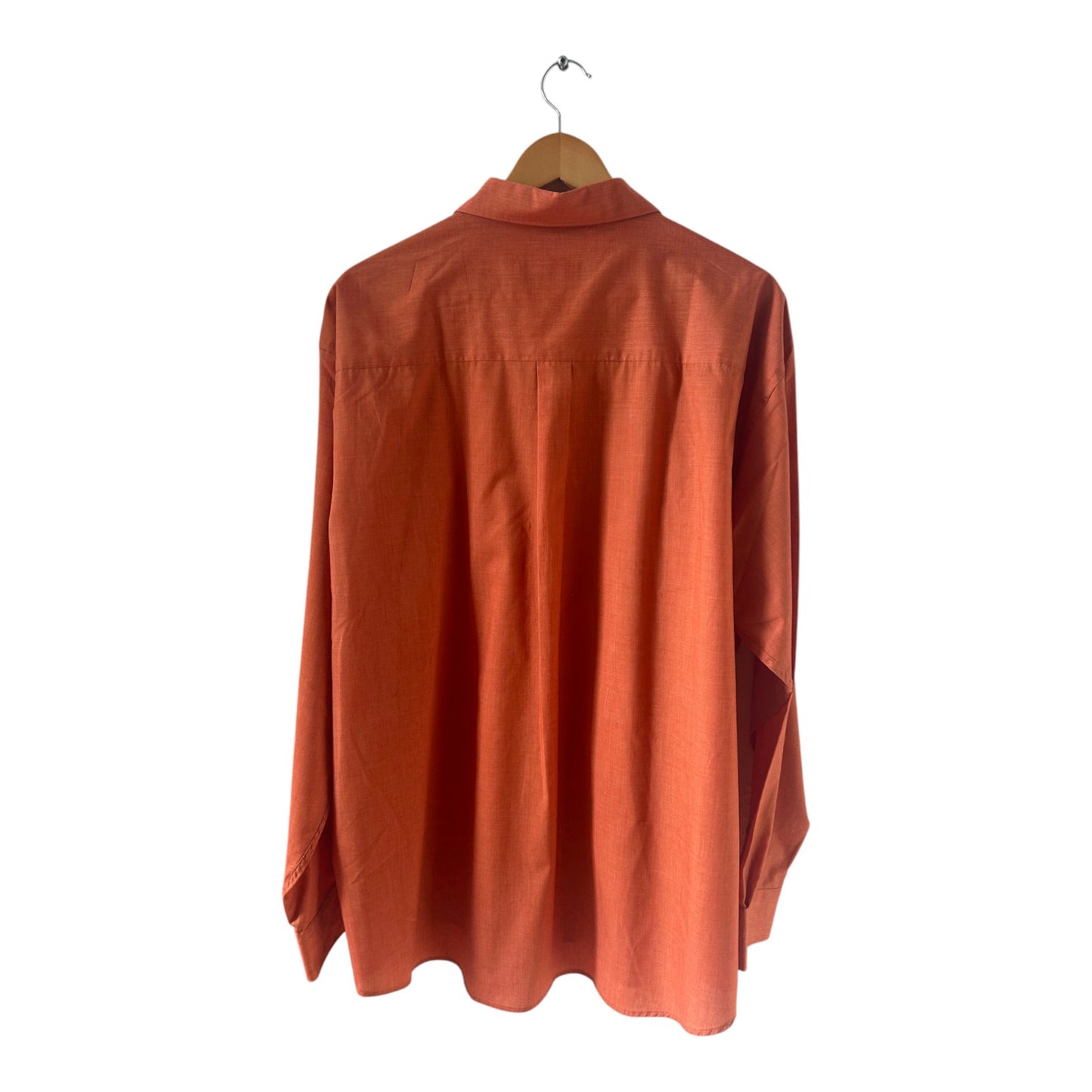 Henry Hemd Herrenhemd XXL Orangebraun Langarm Freizeit Business Shirt Vintage Retro