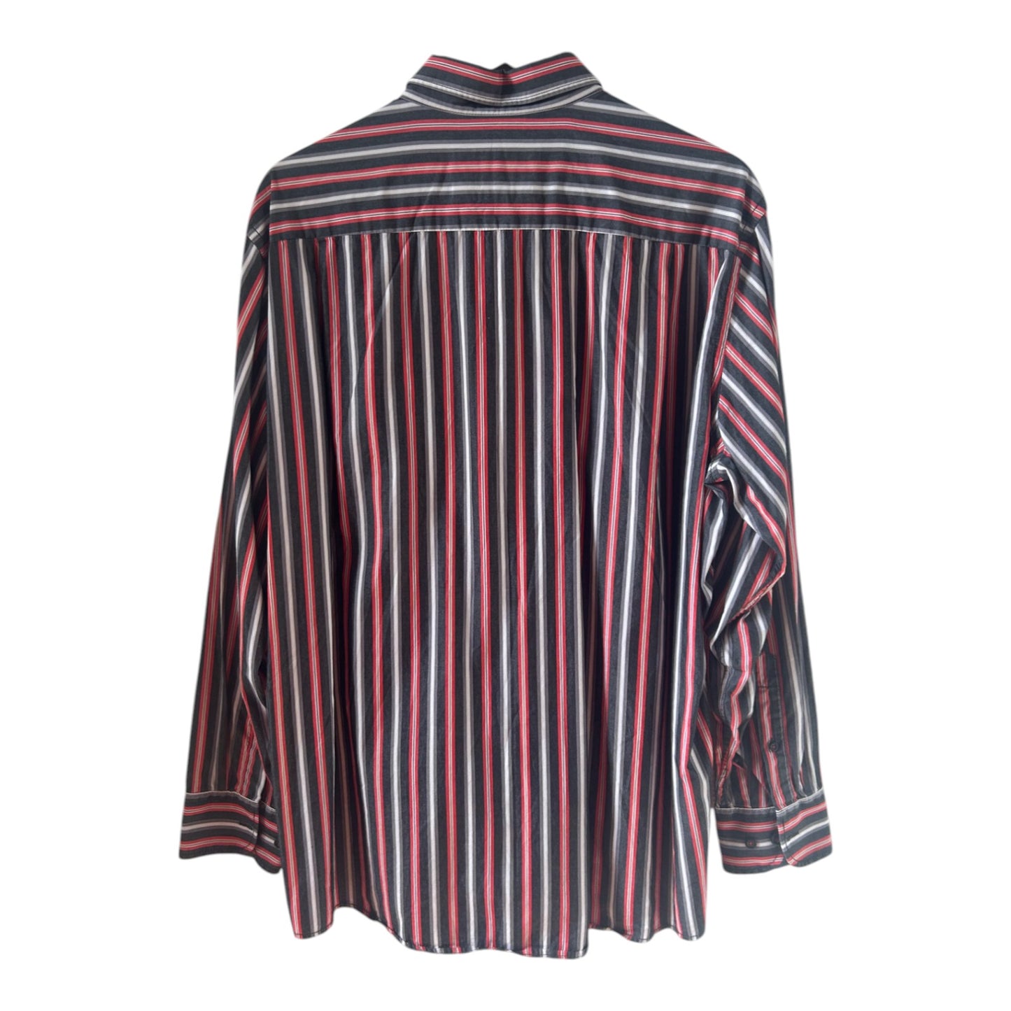 Casa Moda Hemd Herren XL Regular Fit Langarm Baumwolle Schwarz Rot Weiß Gestreift