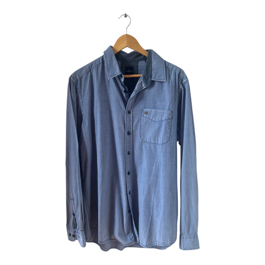 Engbers Hemd Herren Gr L Blau Baumwolle Langarm Casual Freizeit Business Classic