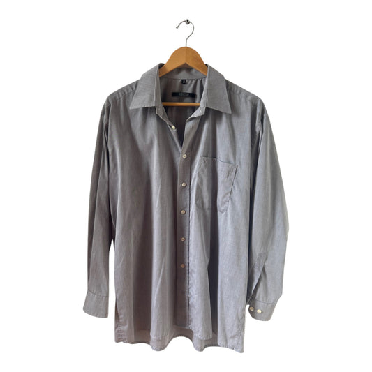 Eterna Excellent Hemd Herren Gr 42 Grau Baumwolle Langarm Business Freizeit Classic