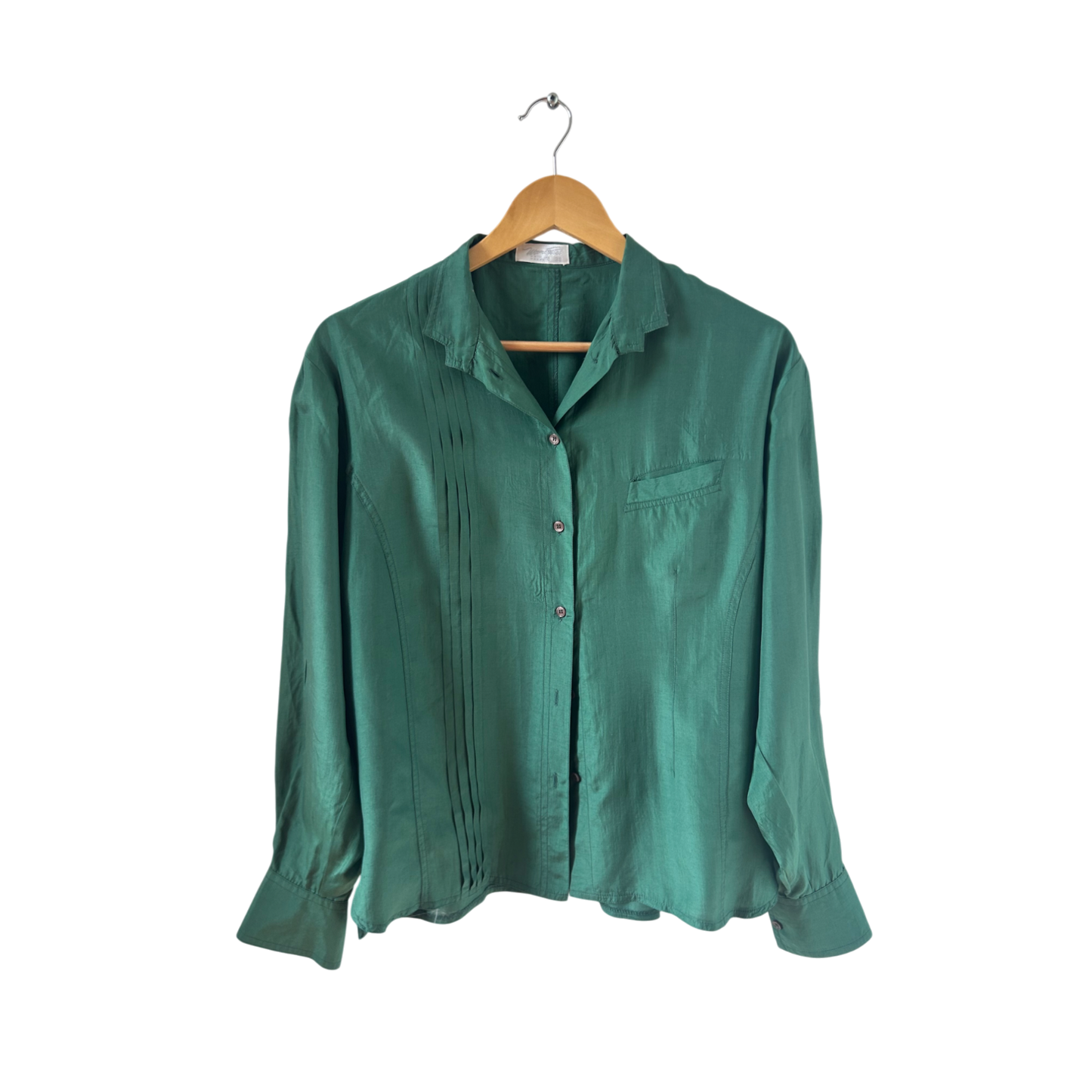 Marco Pecci Couture Bluse Gr 38 100 Seide Smaragdgrün Elegant Langarm Vintage