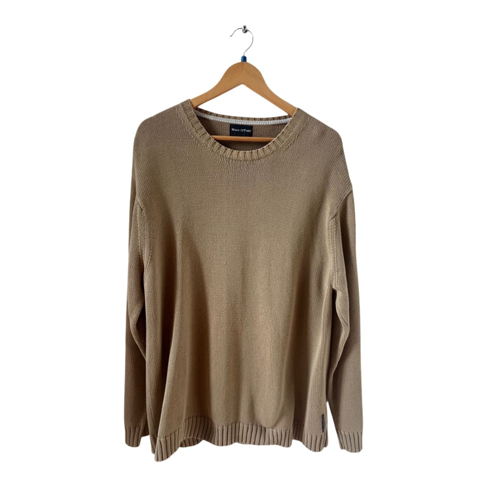 Marc O'Polo Pullover Herren XXL Beige Baumwolle Strick Sweater Classic Casual Chic