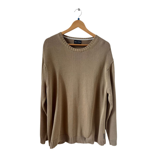Marc O'Polo Pullover Herren XXL Beige Baumwolle Strick Sweater Classic Casual Chic
