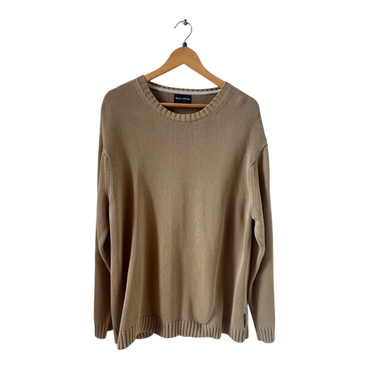 Marc O'Polo Pullover Herren XXL Beige Baumwolle Strick Sweater Classic Casual Chic