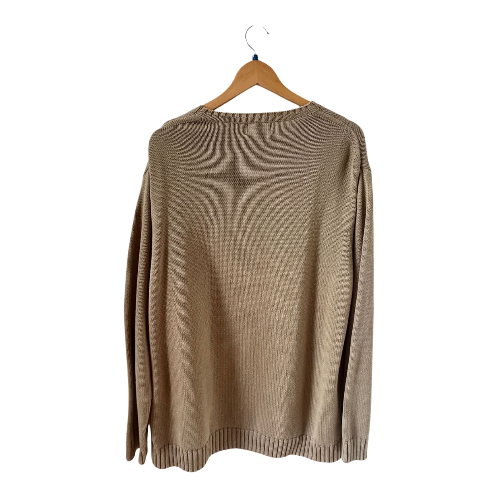 Marc O'Polo Pullover Herren XXL Beige Baumwolle Strick Sweater Classic Casual Chic