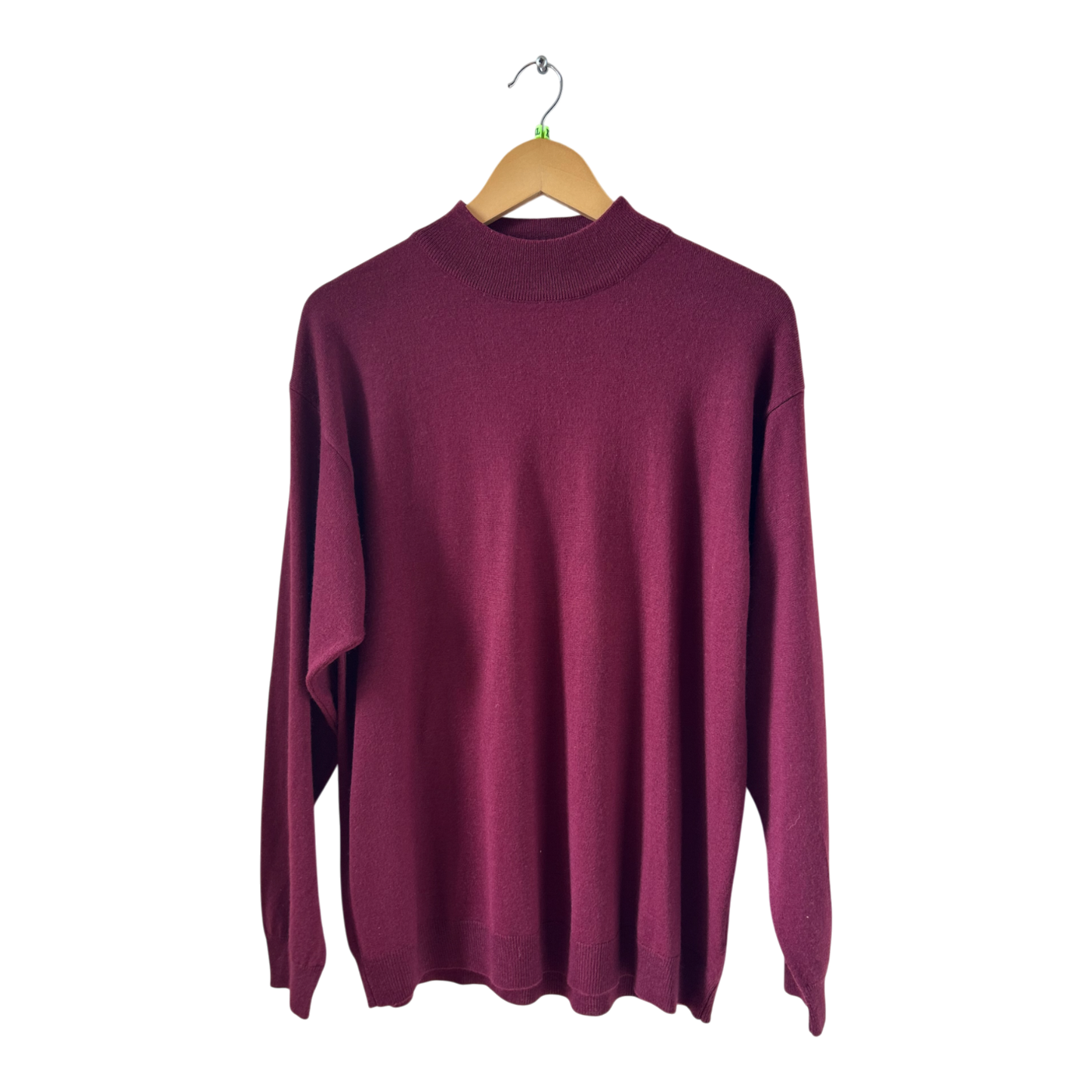 CCS Pullover Herren XL Bordeaux Merino Wolle Acryl Strick Classic Warm Elegant