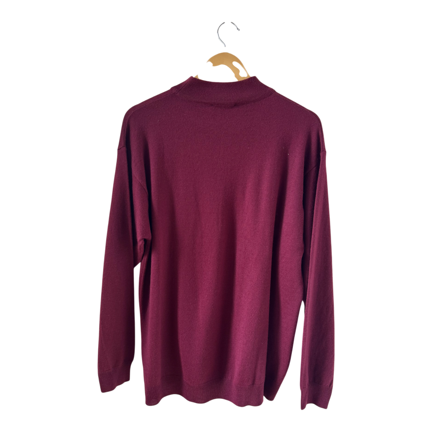 CCS Pullover Herren XL Bordeaux Merino Wolle Acryl Strick Classic Warm Elegant