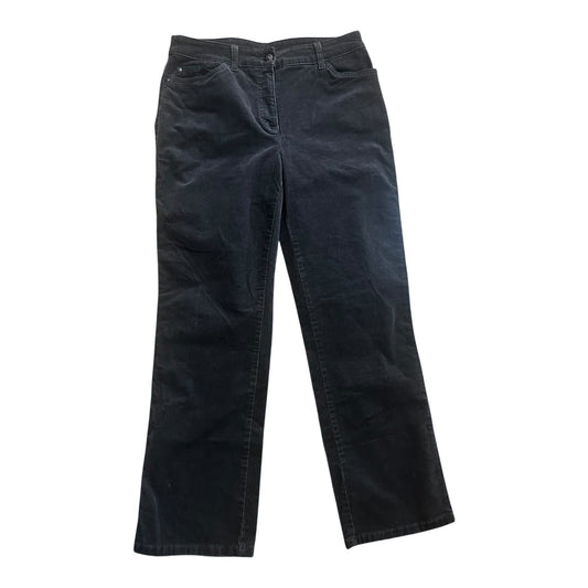 C&A Damen Cordhose Grau Gr 38 Kurz Baumwolle Elasthan Stretch Klassisch