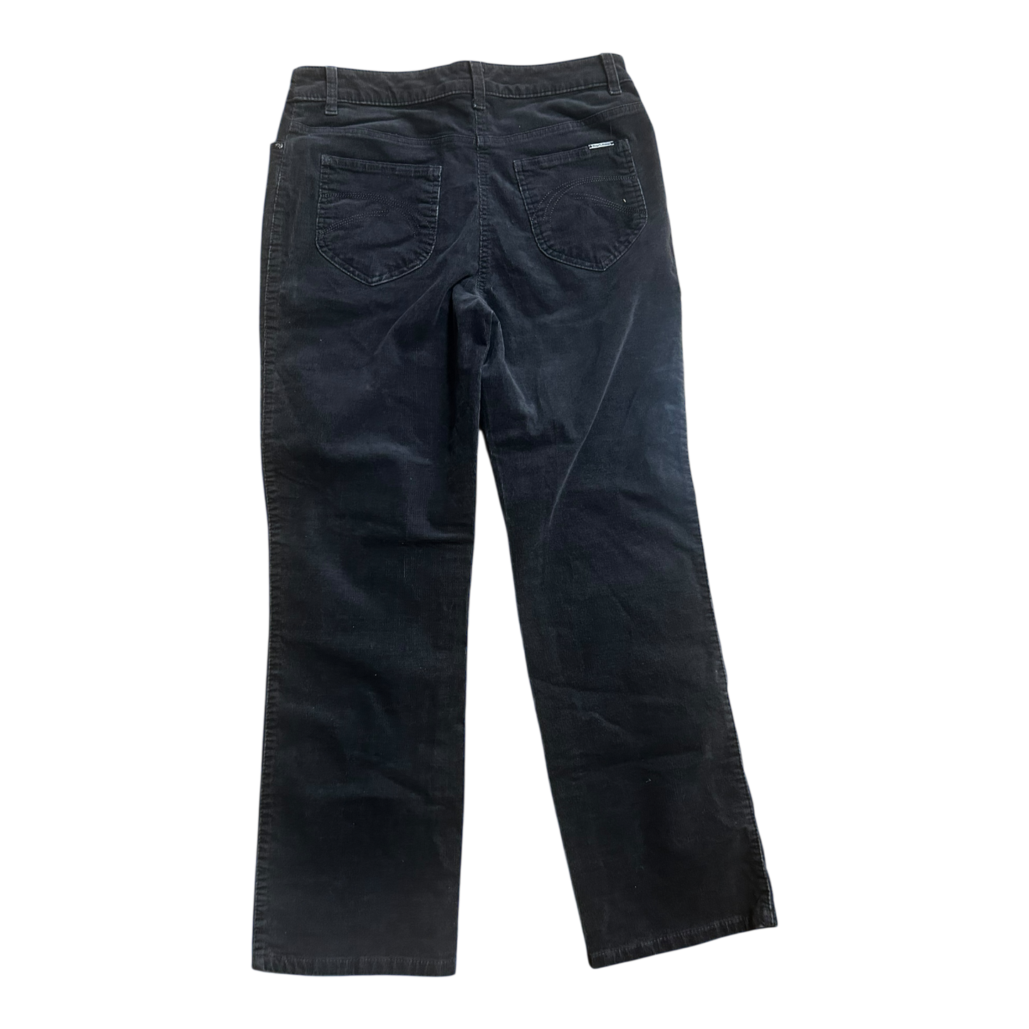 C&A Damen Cordhose Grau Gr 38 Kurz Baumwolle Elasthan Stretch Klassisch