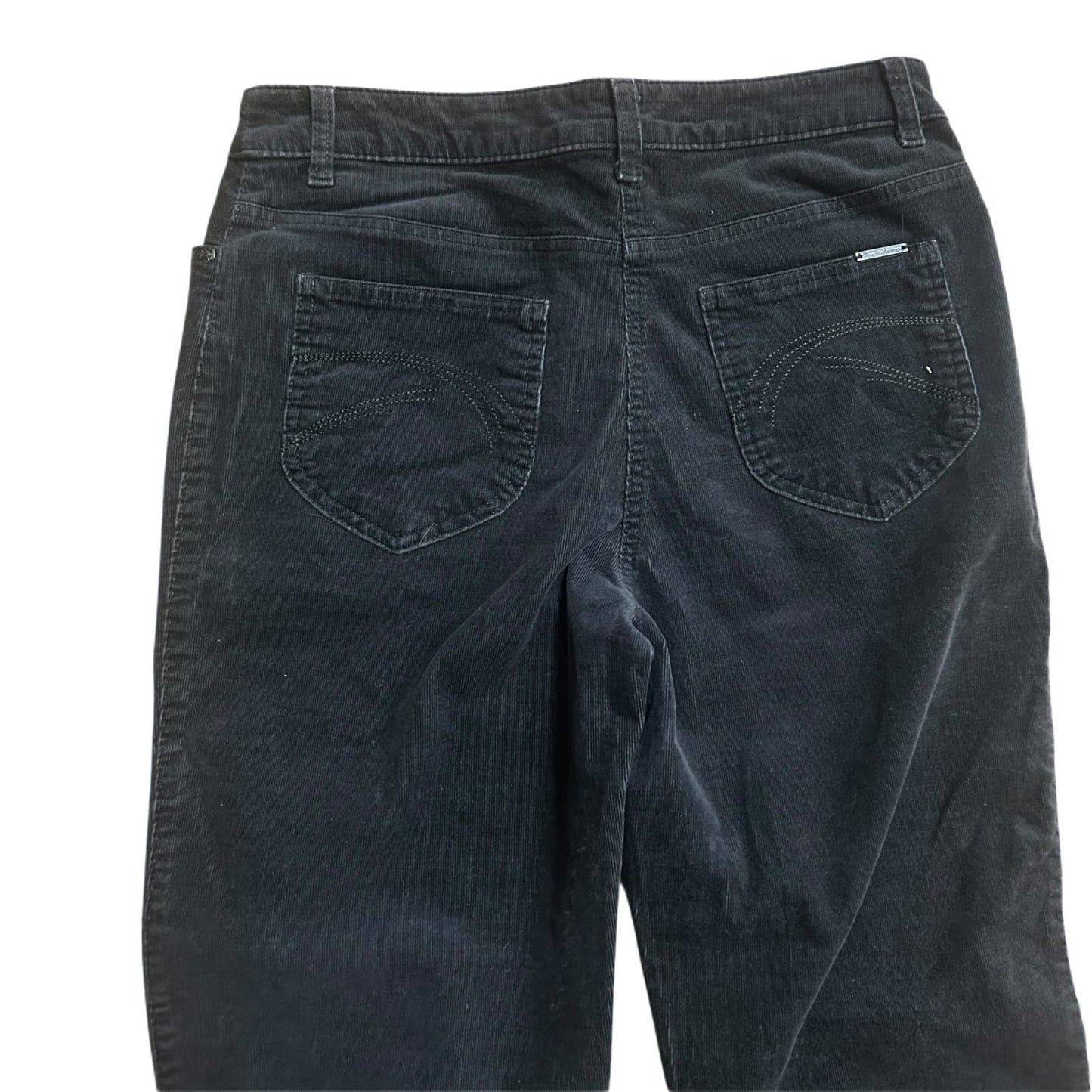 C&A Damen Cordhose Grau Gr 38 Kurz Baumwolle Elasthan Stretch Klassisch