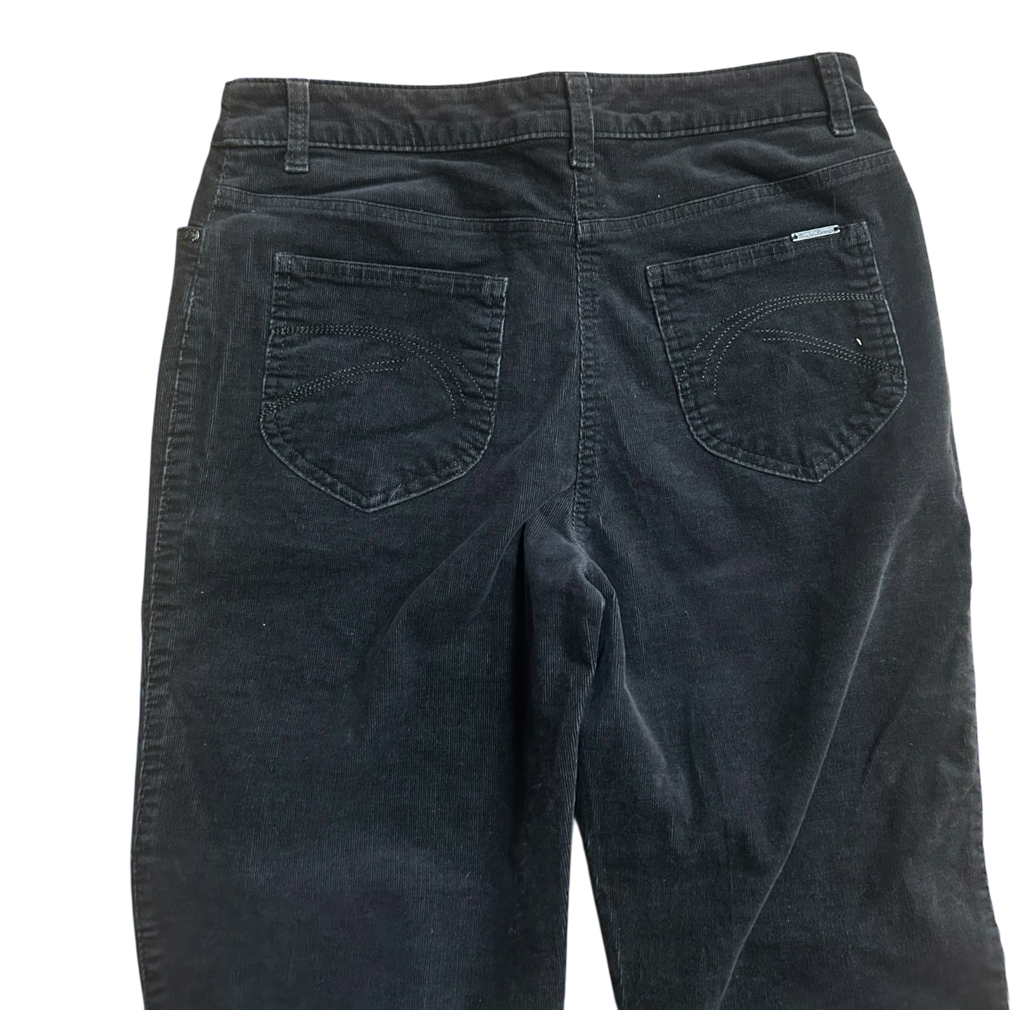 C&A Damen Cordhose Grau Gr 38 Kurz Baumwolle Elasthan Stretch Klassisch