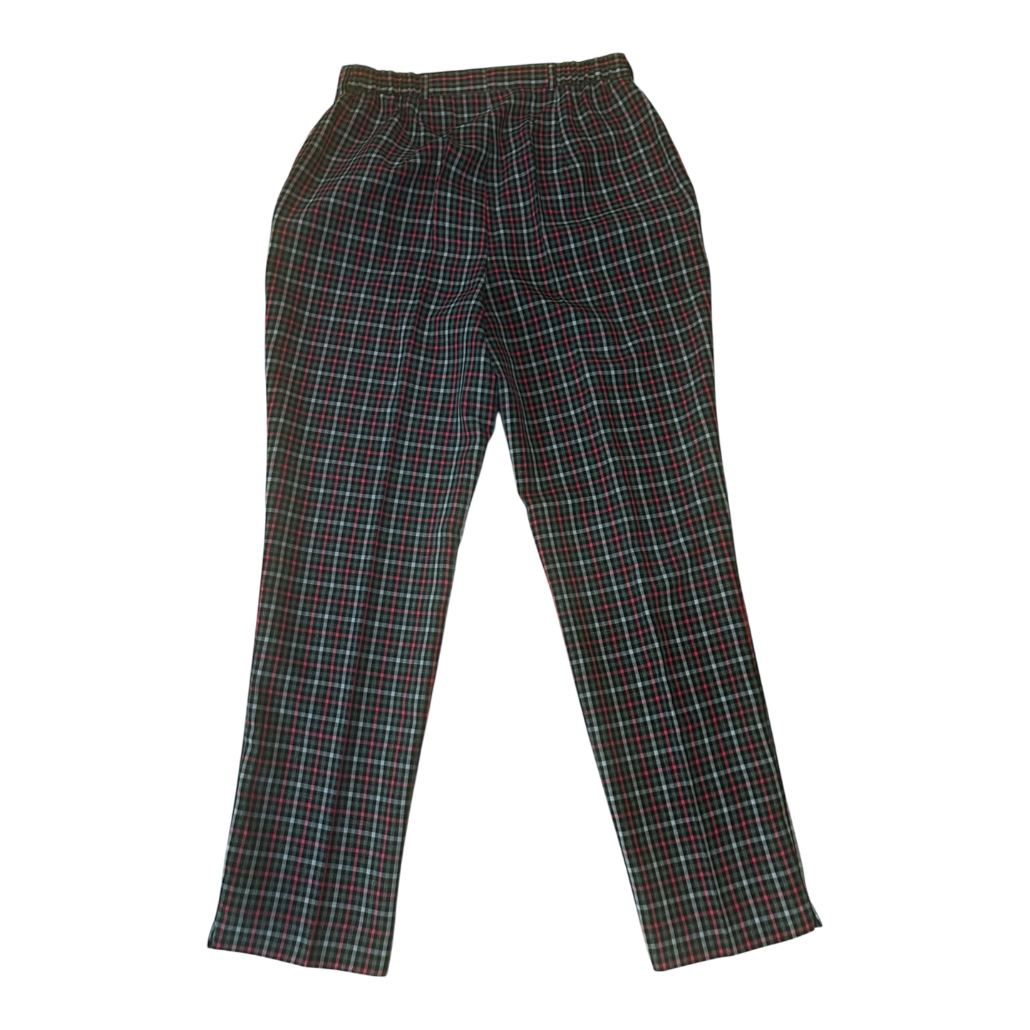 Damen Stoffhose Vintage Kariert Grau Rosa Schwarz High Waist Gr 42 Elegant