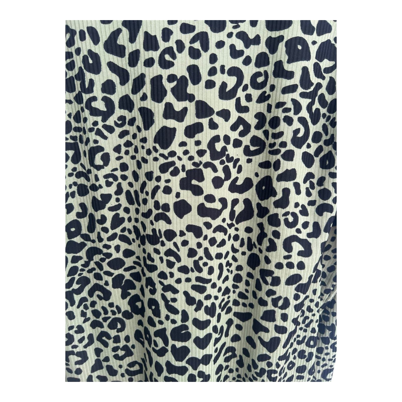 Arabul Kleid Damen Dress Damenkleid Gr L Grün Schwarz Animalprint Langarm Elegant