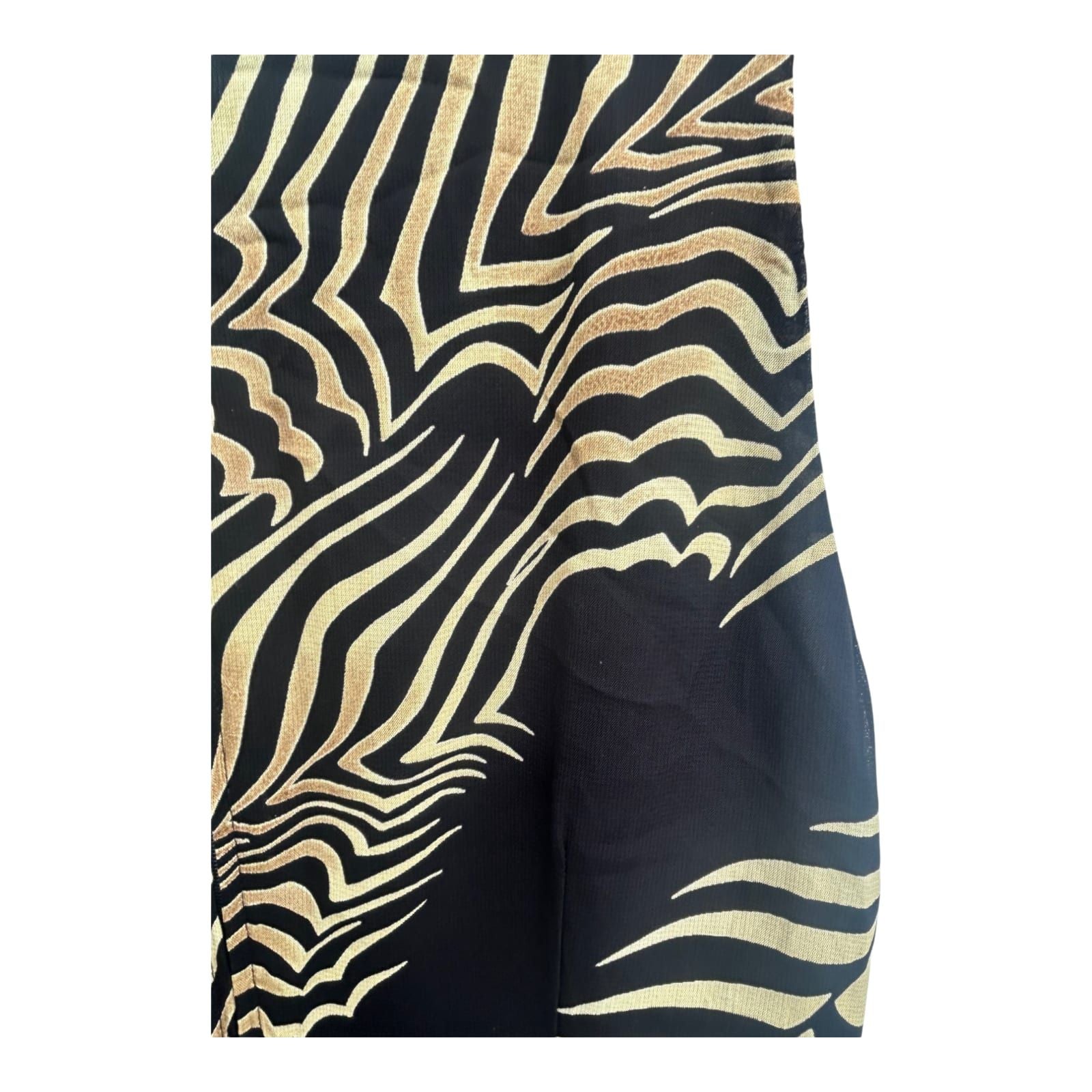 Fabiani Kleid Gr 40 Schwarz Gold Etuikleid Damenkleid Ärmellos Elegant Viskose