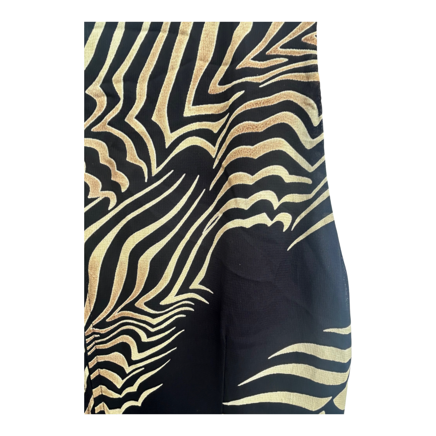 Fabiani Kleid Gr 40 Schwarz Gold Etuikleid Damenkleid Ärmellos Elegant Viskose