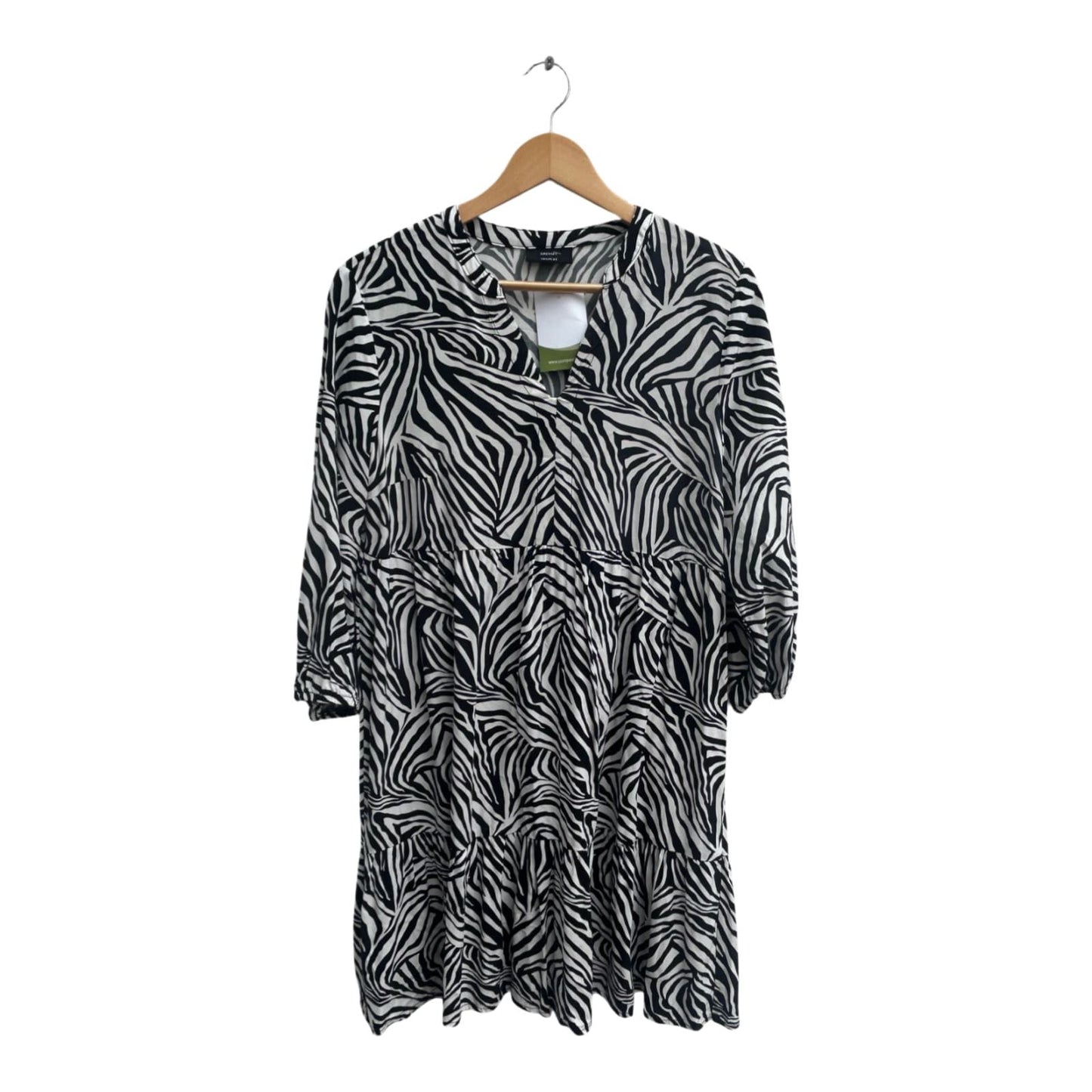Yessica Kleid Damen Dress Damenkleid Gr 42 Schwarz Weiß Zebra Muster Viskose
