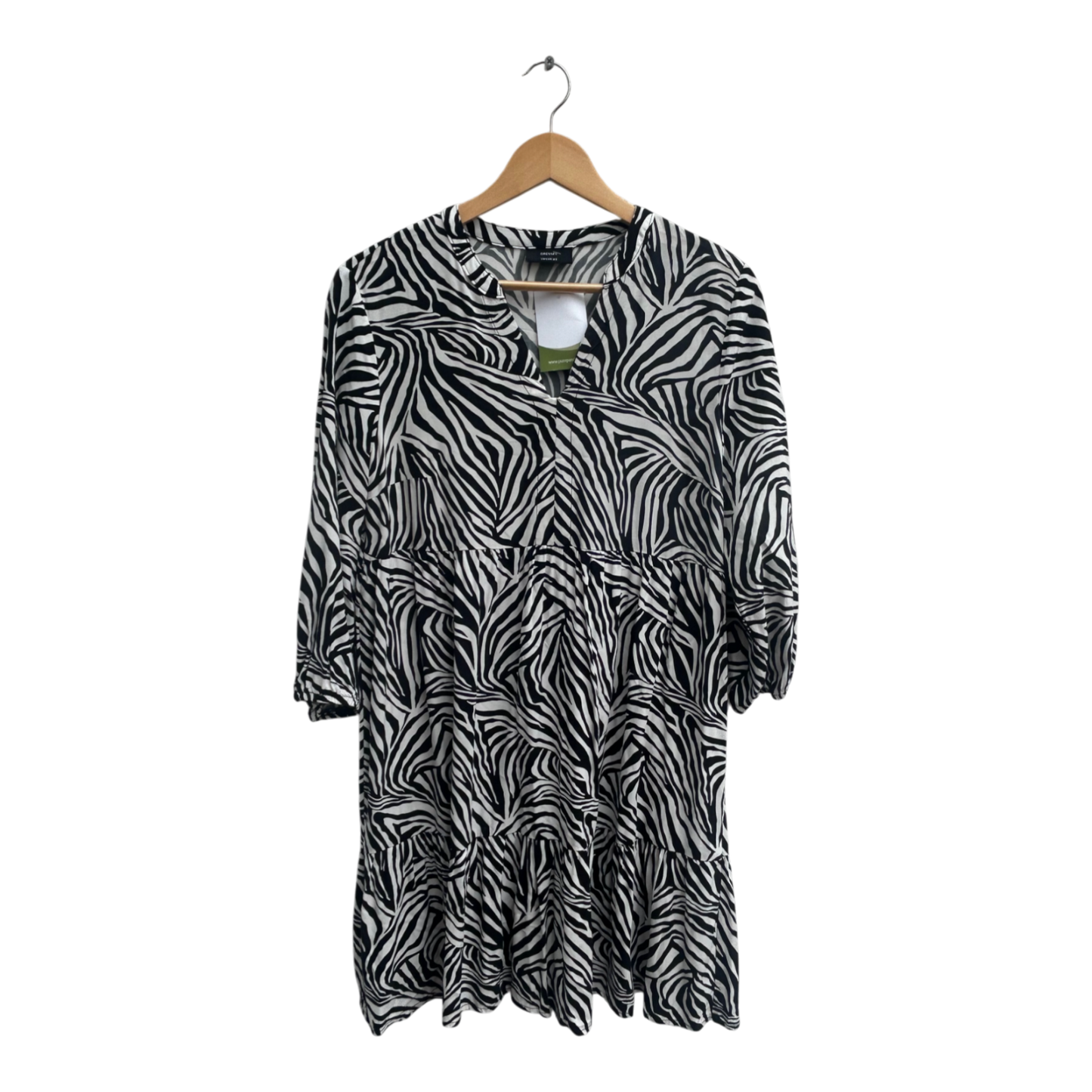 Yessica Kleid Damen Dress Damenkleid Gr 42 Schwarz Weiß Zebra Muster Viskose