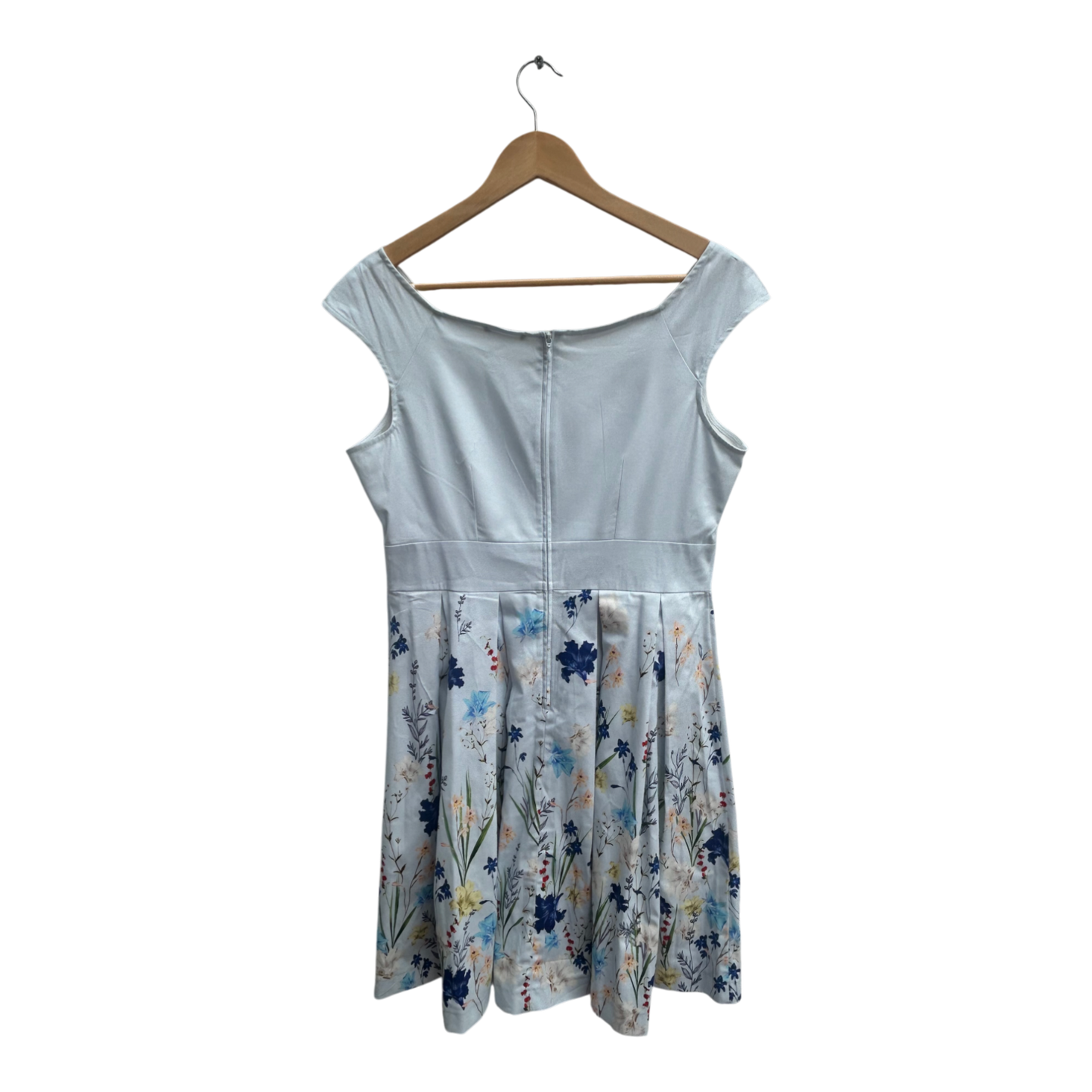 Orsay Kleid Damen Dress Damenkleid Gr 42 Hellblau Blumen Sommer Baumwolle Elegant Chic