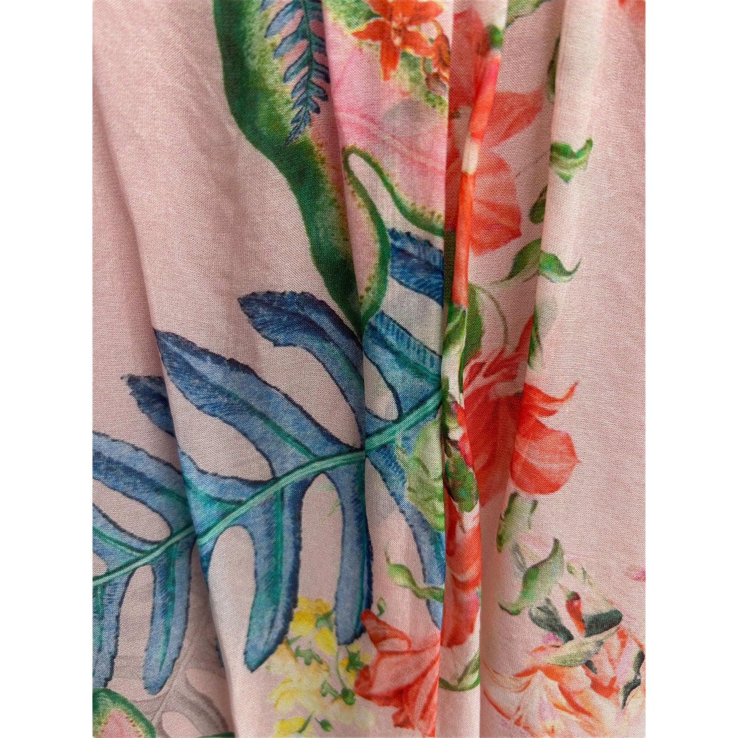 Cartoon Kleid Damen Dress Damenkleid Gr 40 Rosa Blumen Sommer Seide Viskose Boho